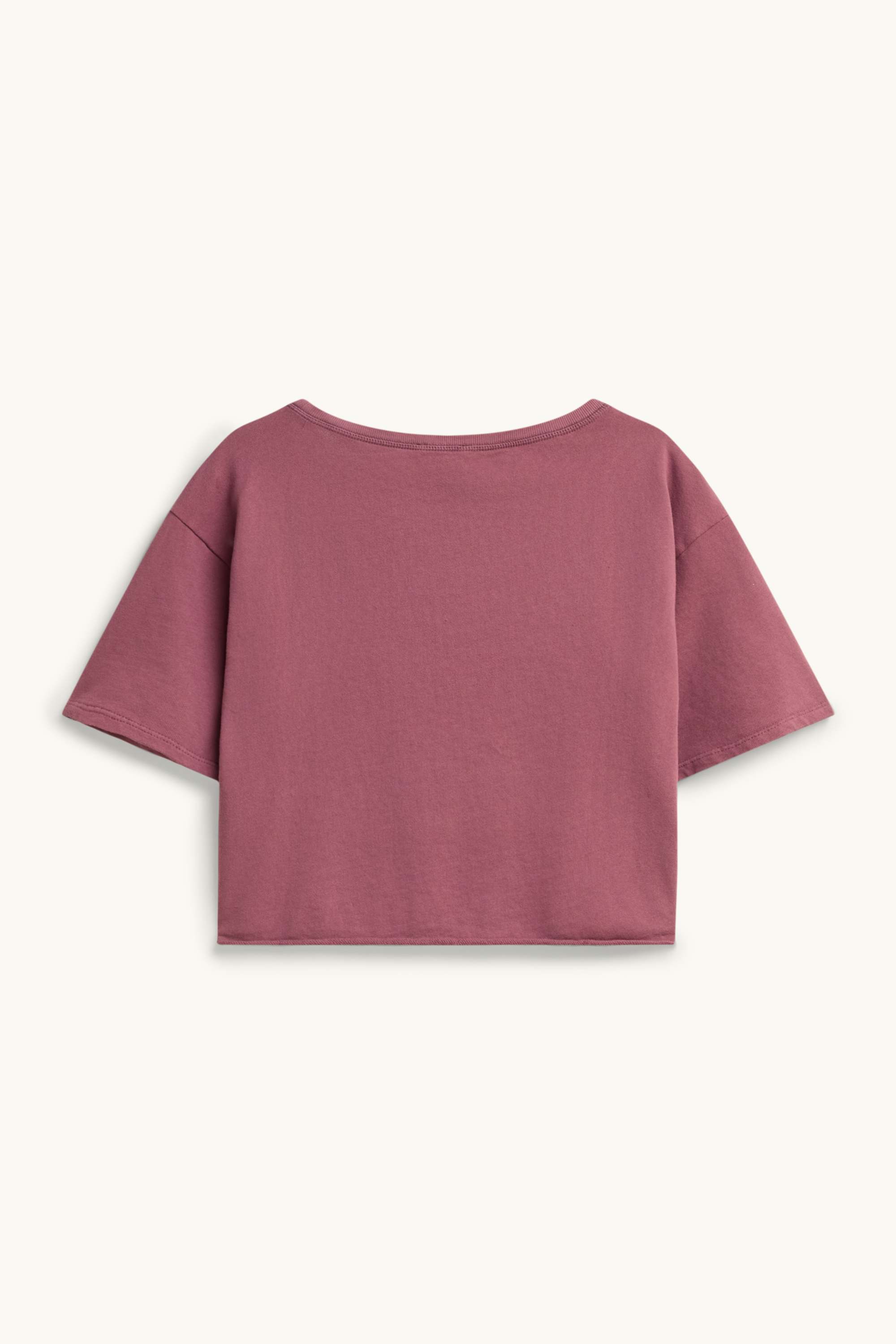 Cropped T-shirt - oversized red
