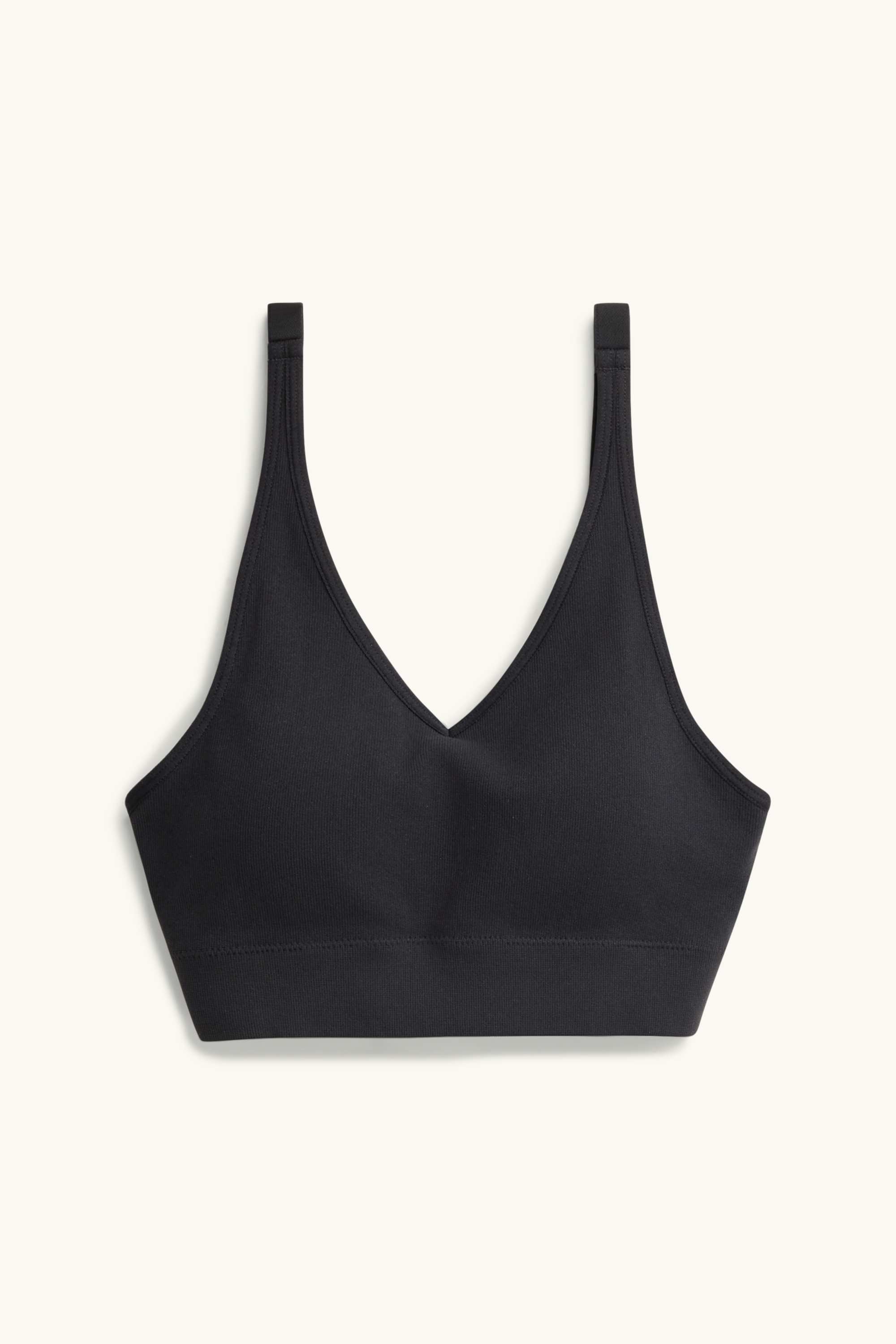 Sports bra - padded - ribbed - seamless black