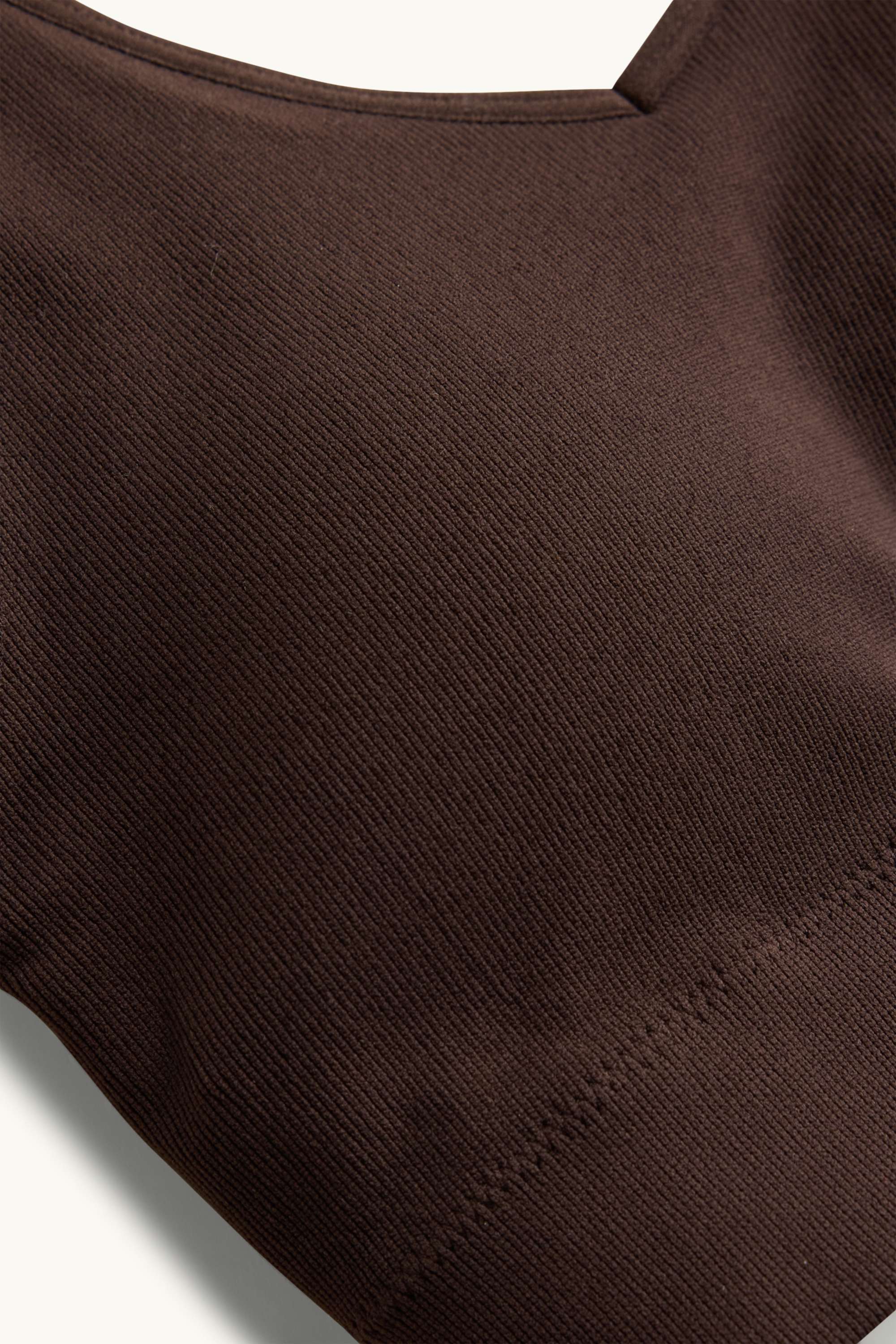 Sports bra - padded - ribbed - seamless brown