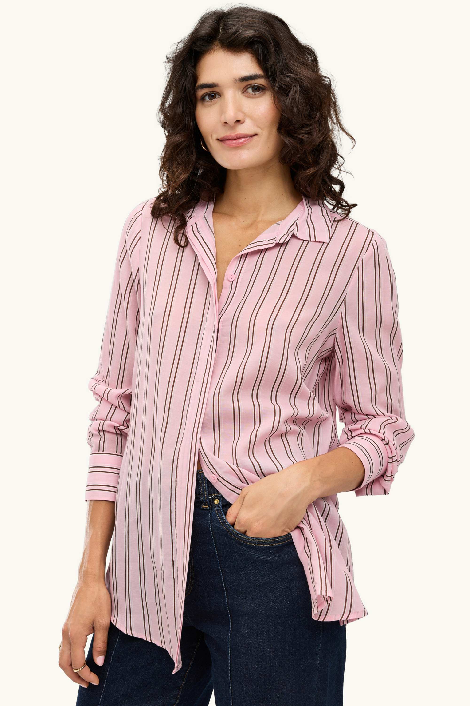Shirt blouse - striped rose