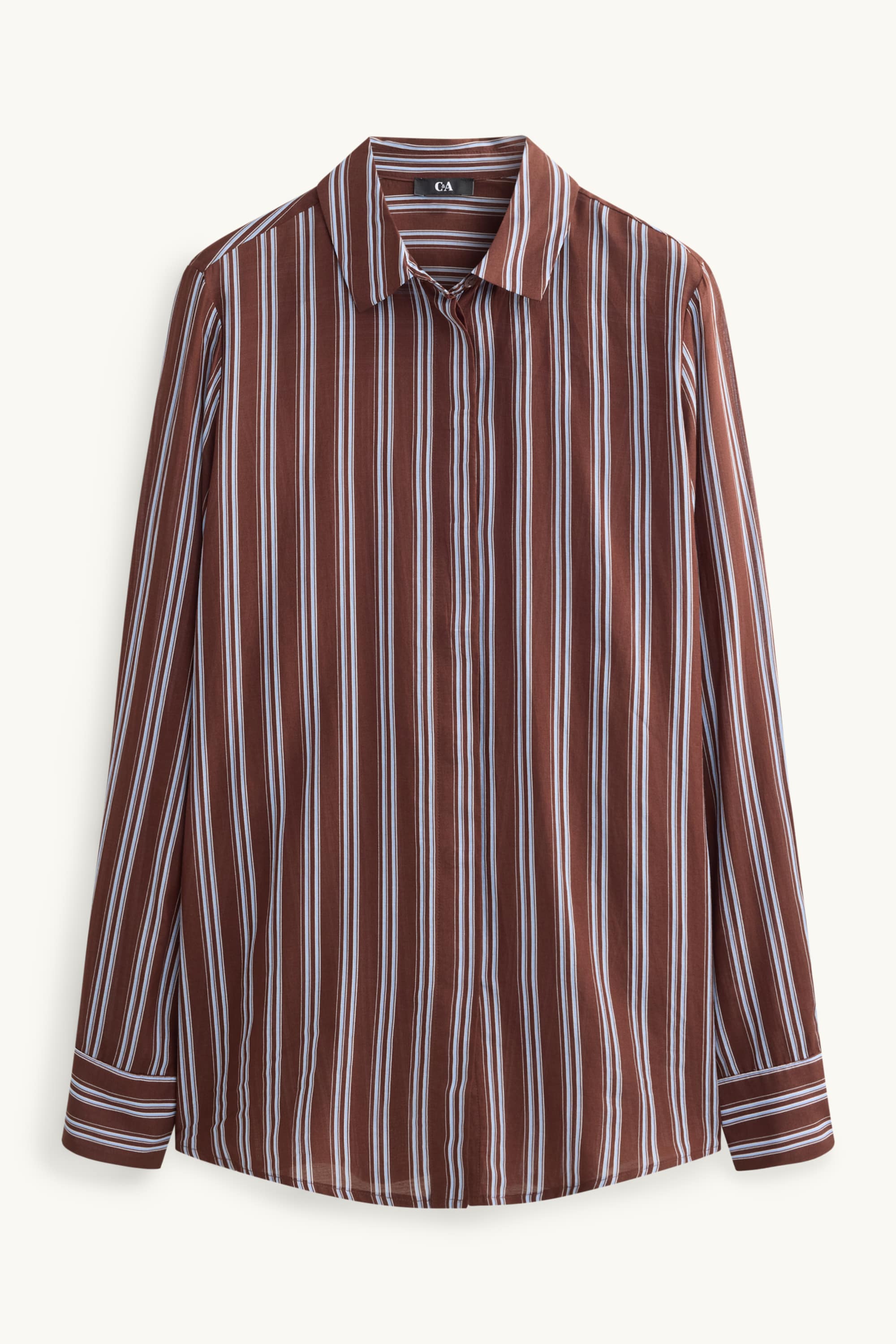 Shirt blouse - striped brown