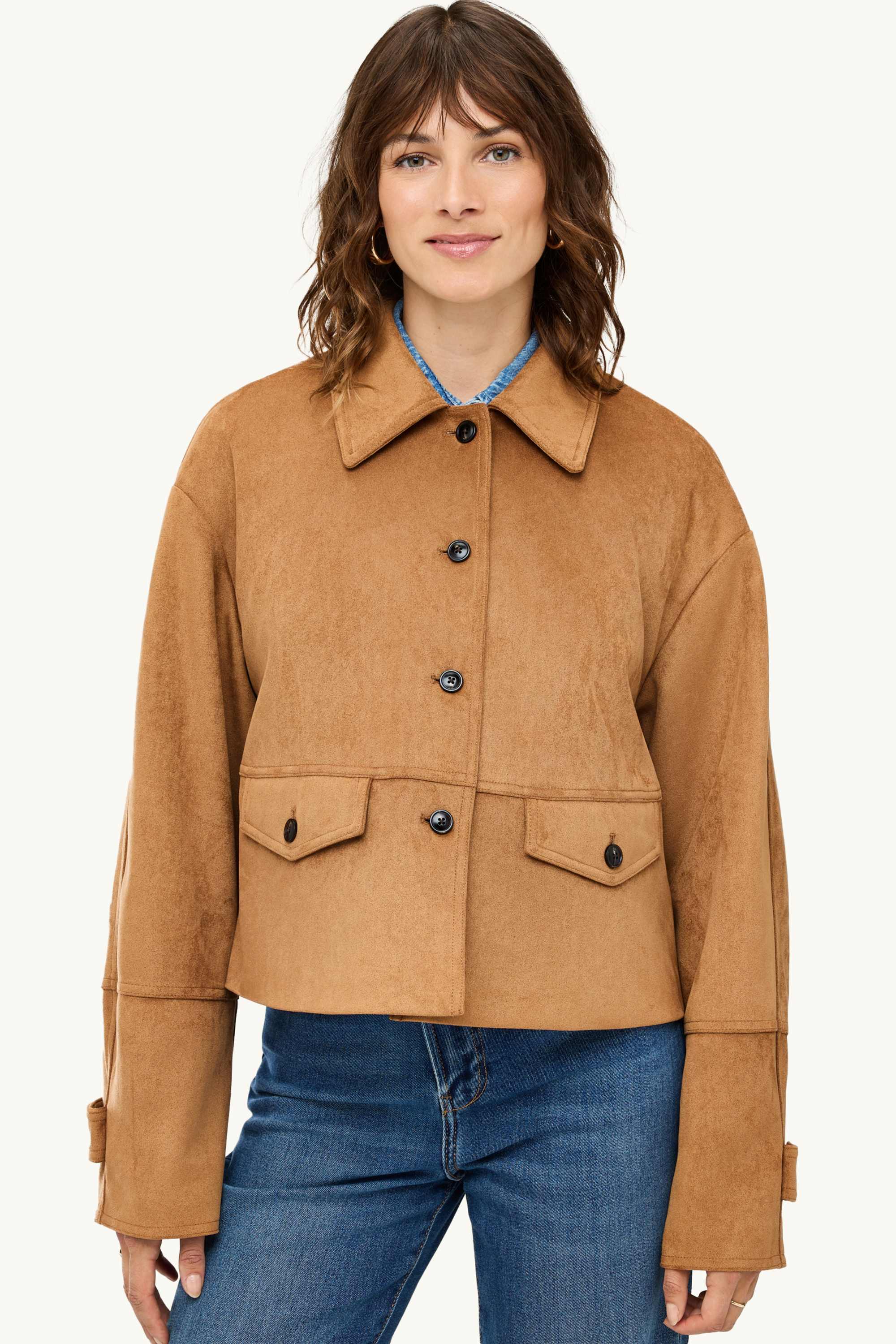 Jacket - faux suede light brown