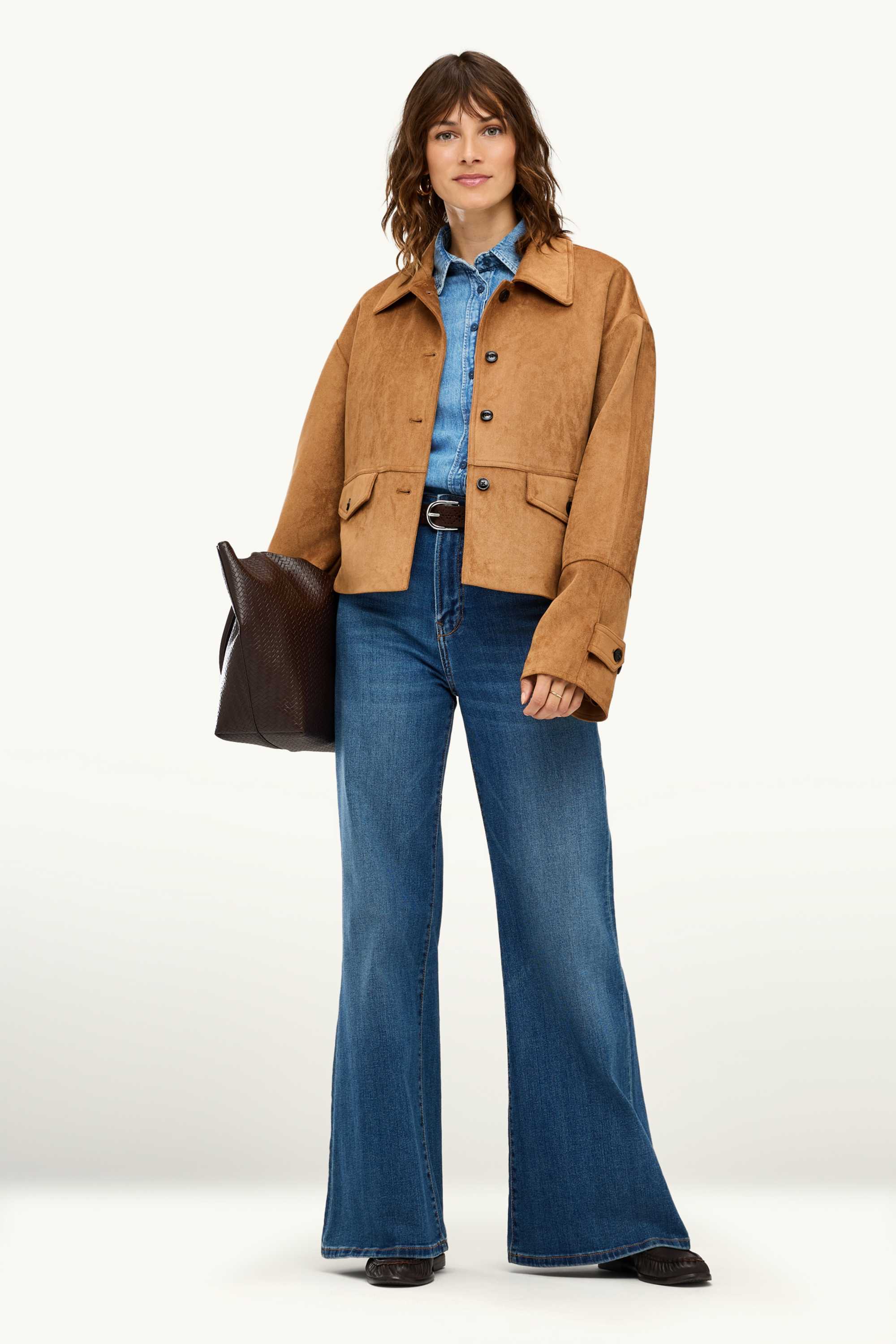 Jacket - faux suede light brown