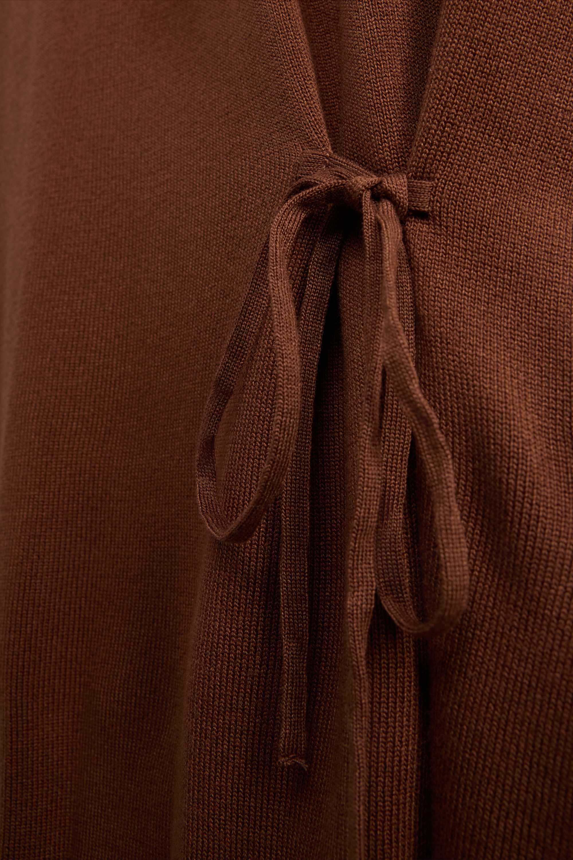 Knitted jumper - short sleeve light brown