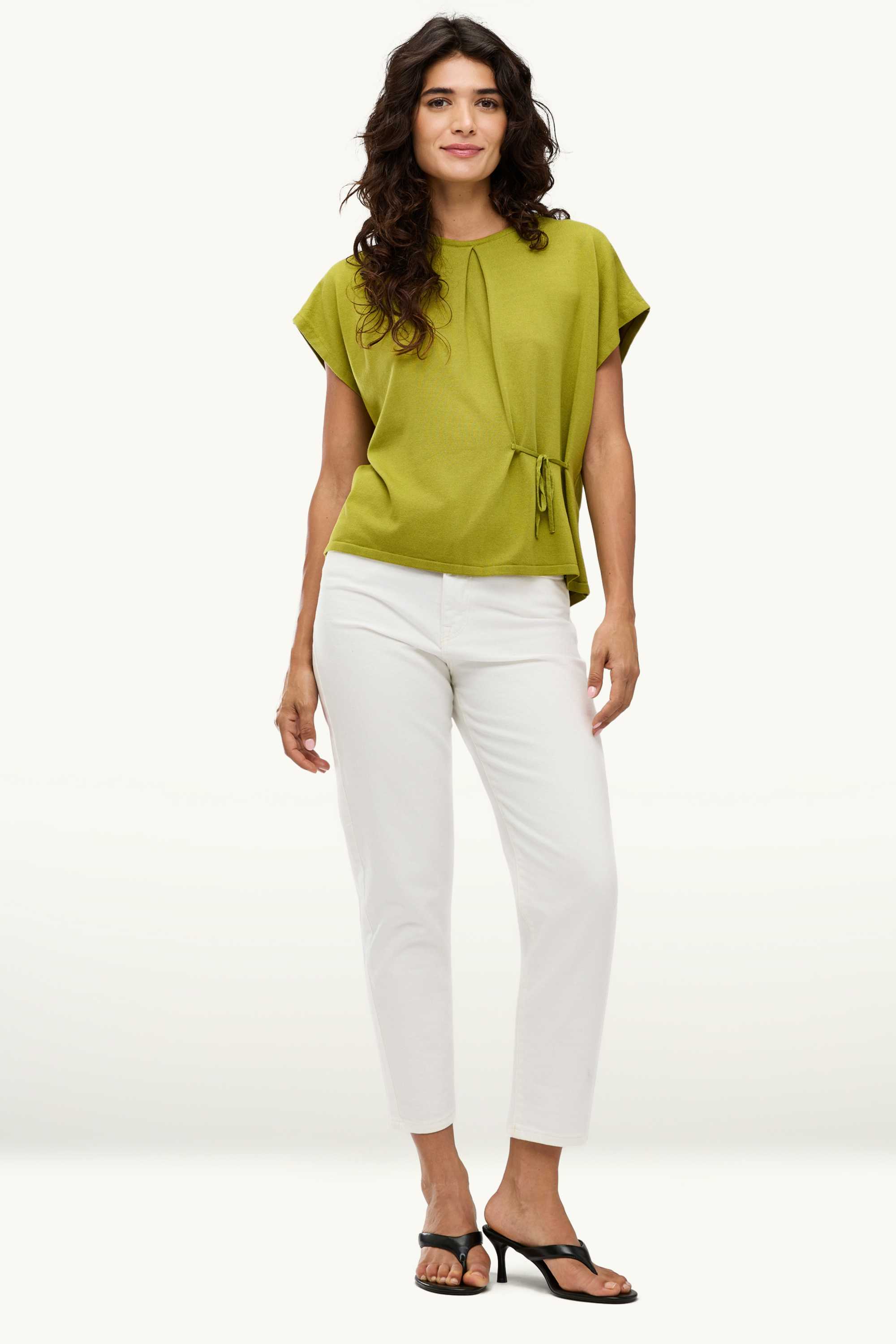 Knitted jumper - short sleeve green