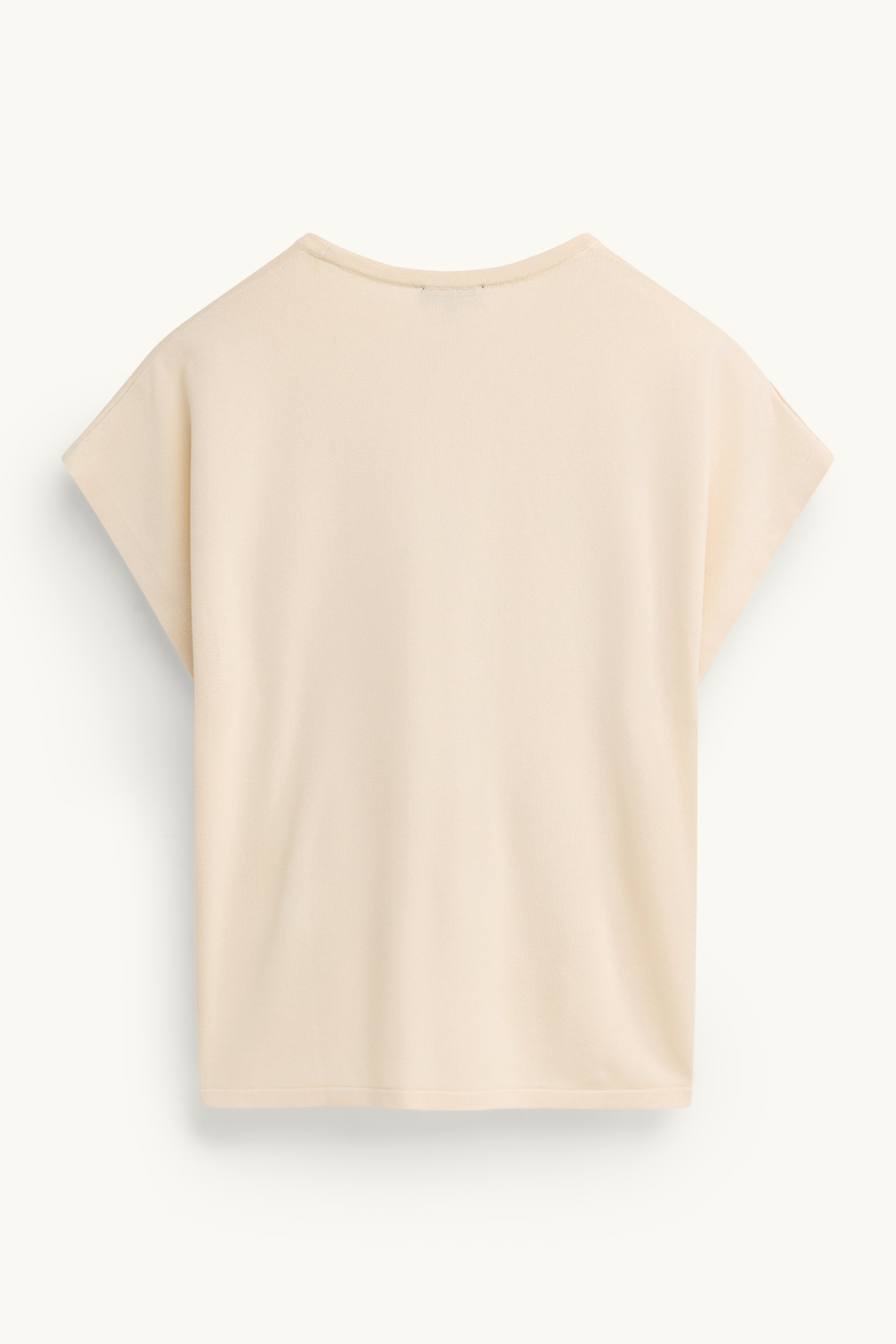 Knitted jumper - short sleeve light beige