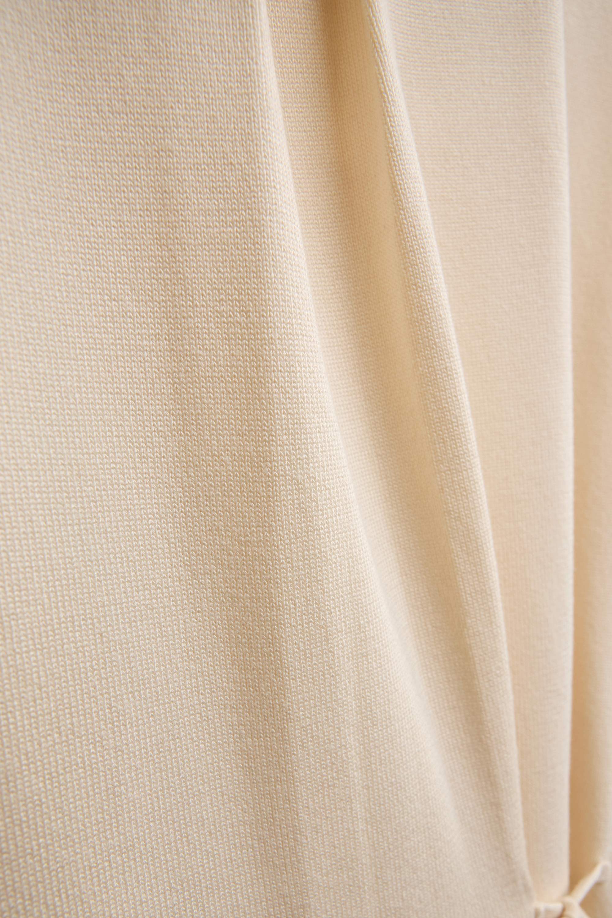 Knitted jumper - short sleeve light beige