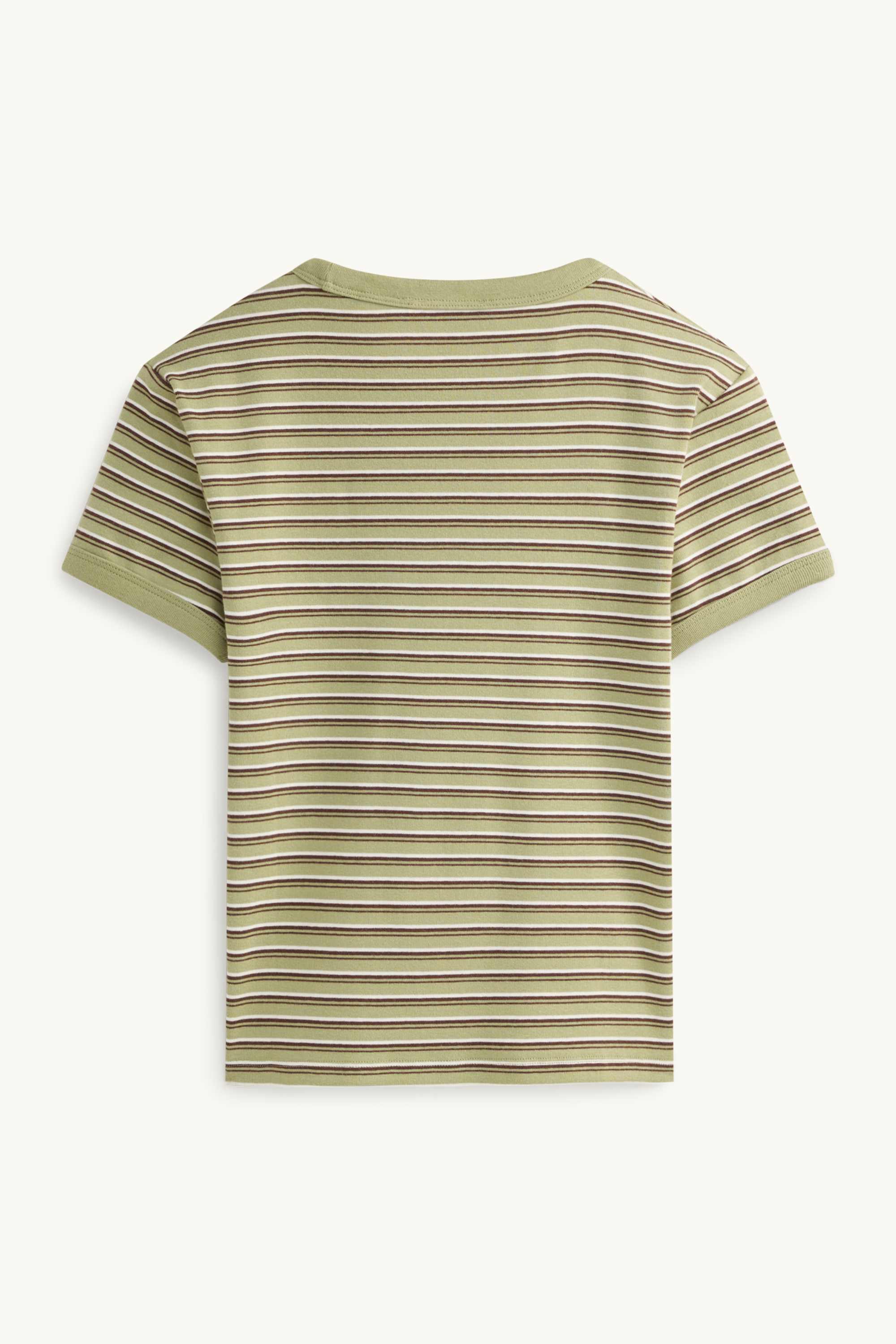 T-shirt - slim fit - striped light green