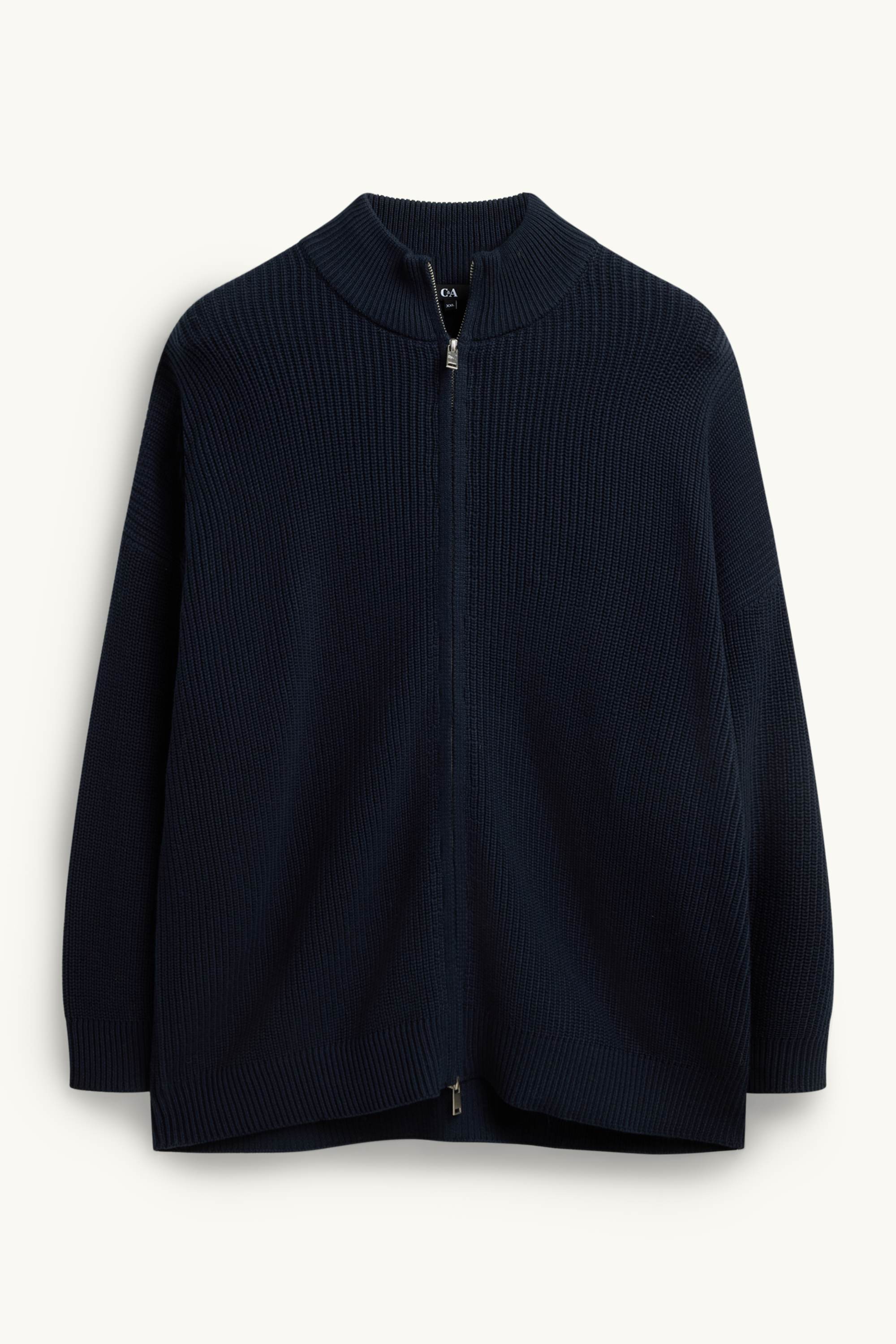 Cardigan - ribbed dark blue