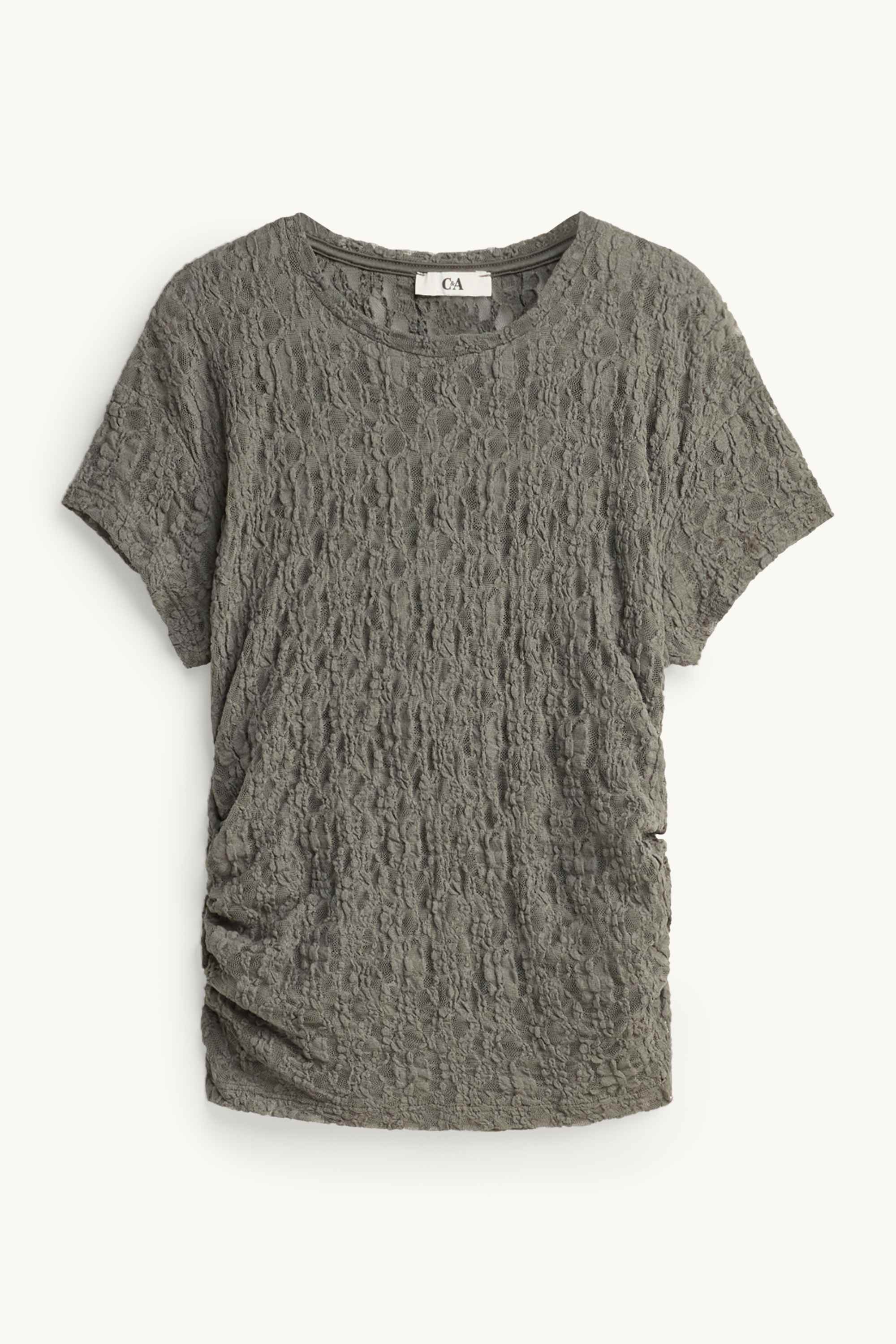 T-shirt - slim fit - mesh khaki