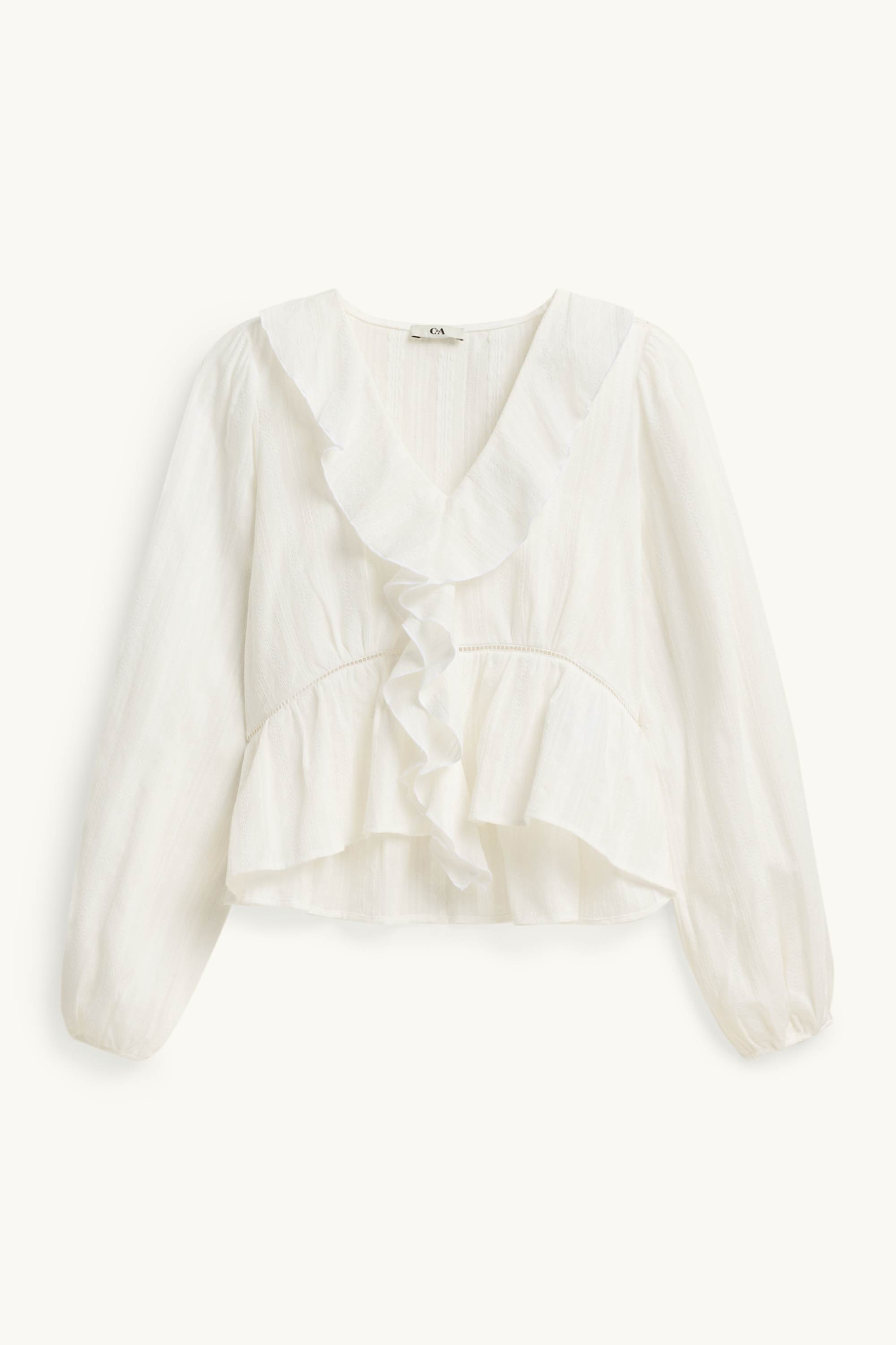 V-neck blouse white