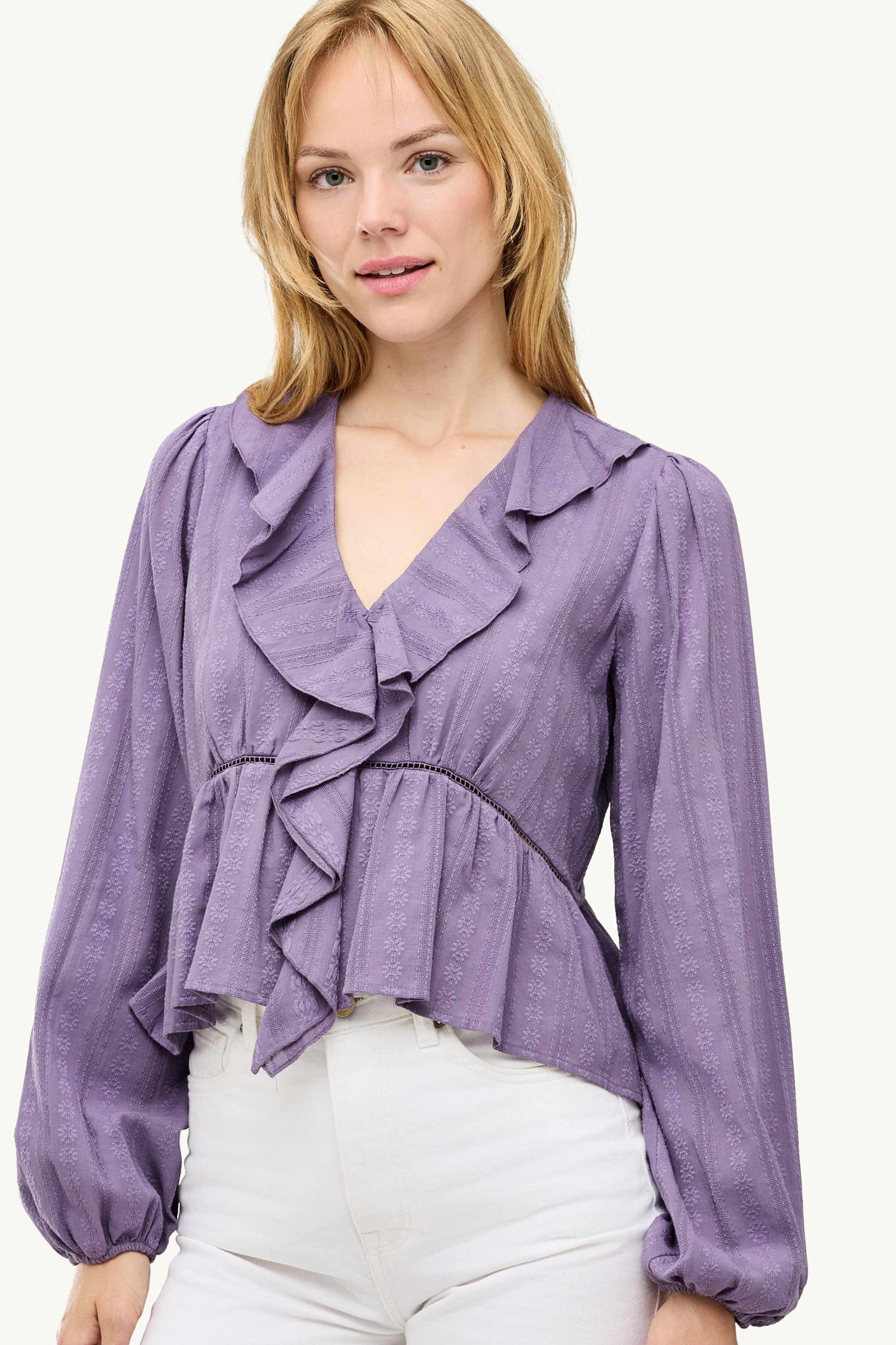 V-neck blouse purple