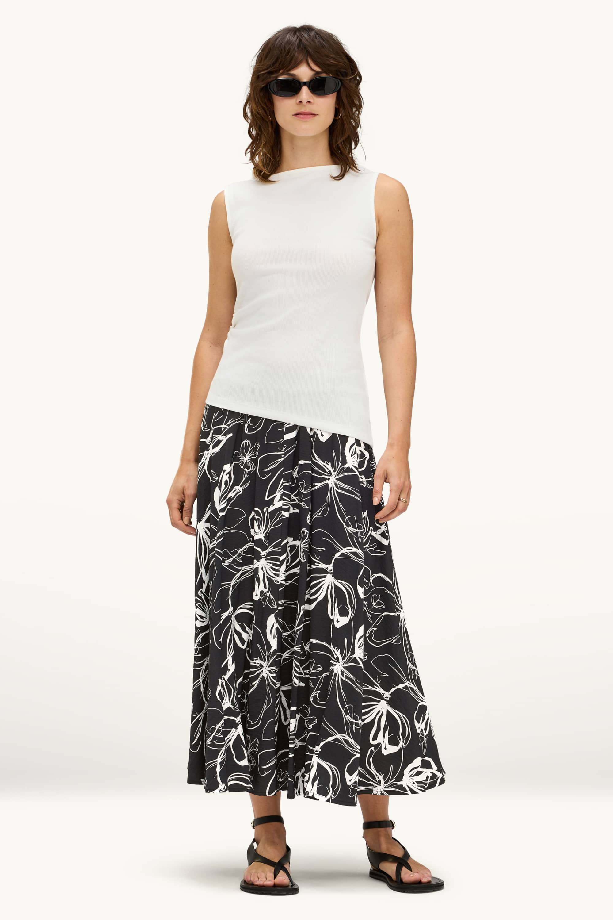 Skirt - floral black