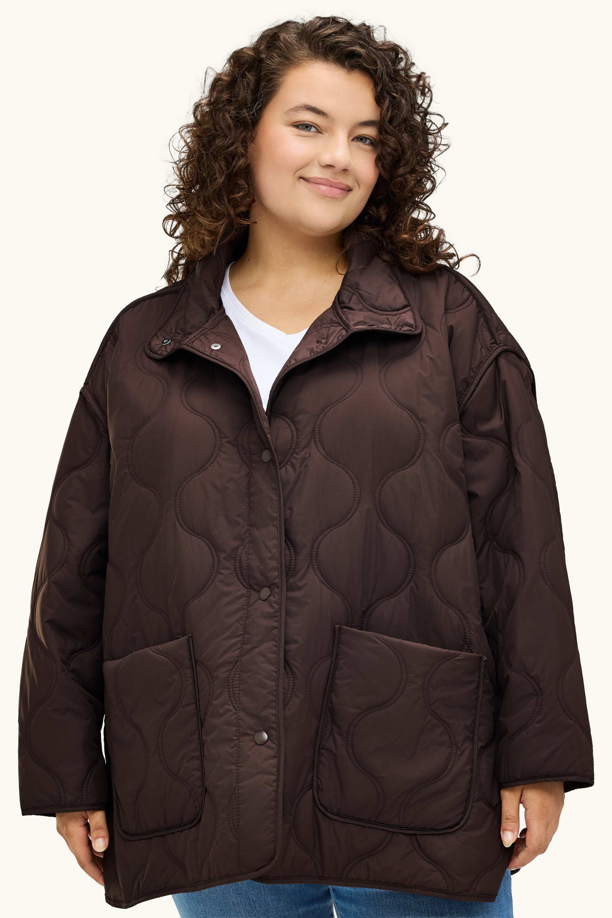 Quilted jacket dark brown