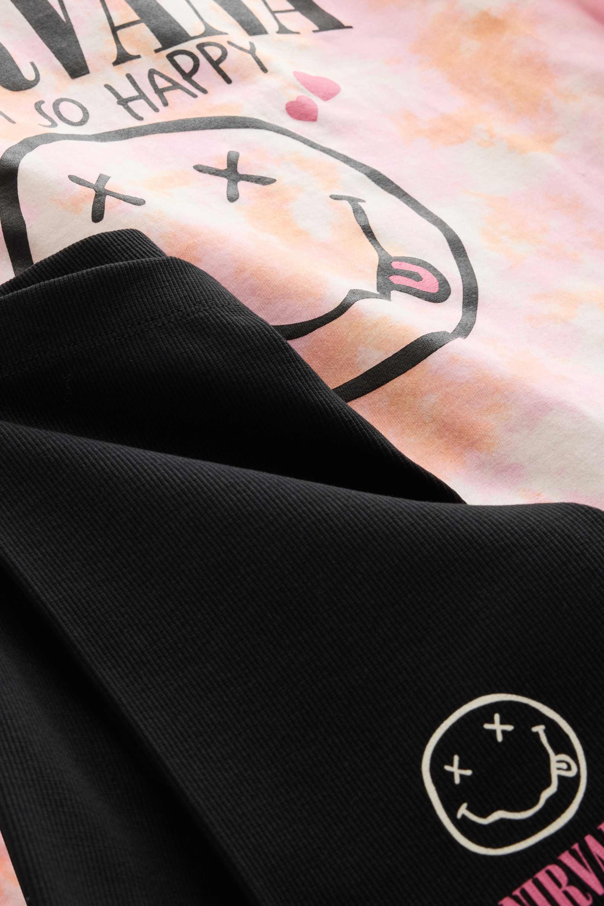 Nirvana - set - short sleeve T-shirt and shorts - 2 piece rose / orange