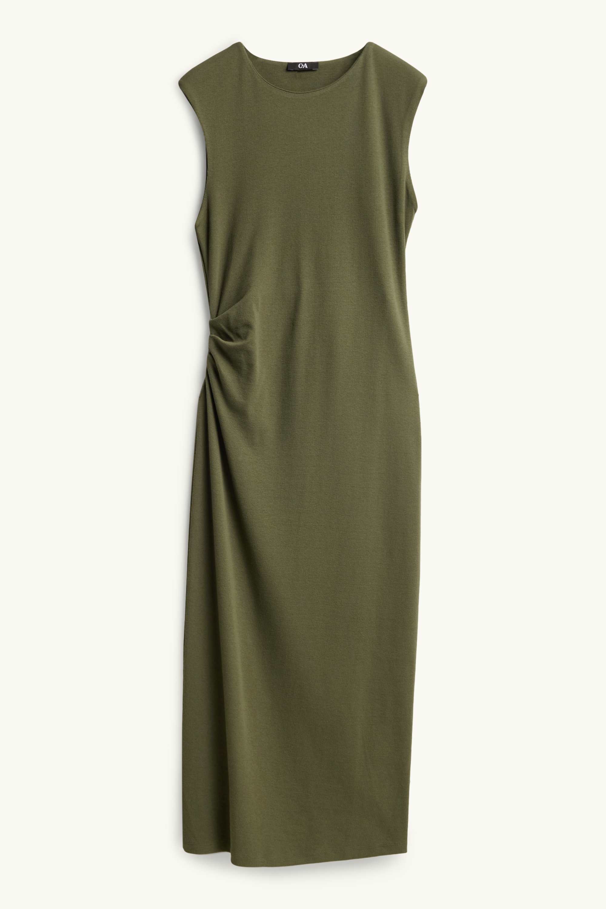 Bodycon dress - ribbed khaki
