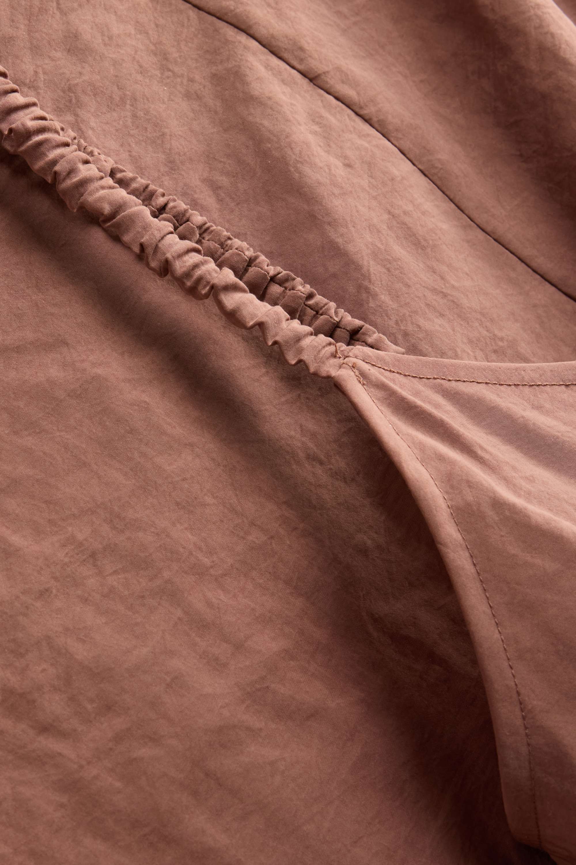 V-neck A-line dress light brown