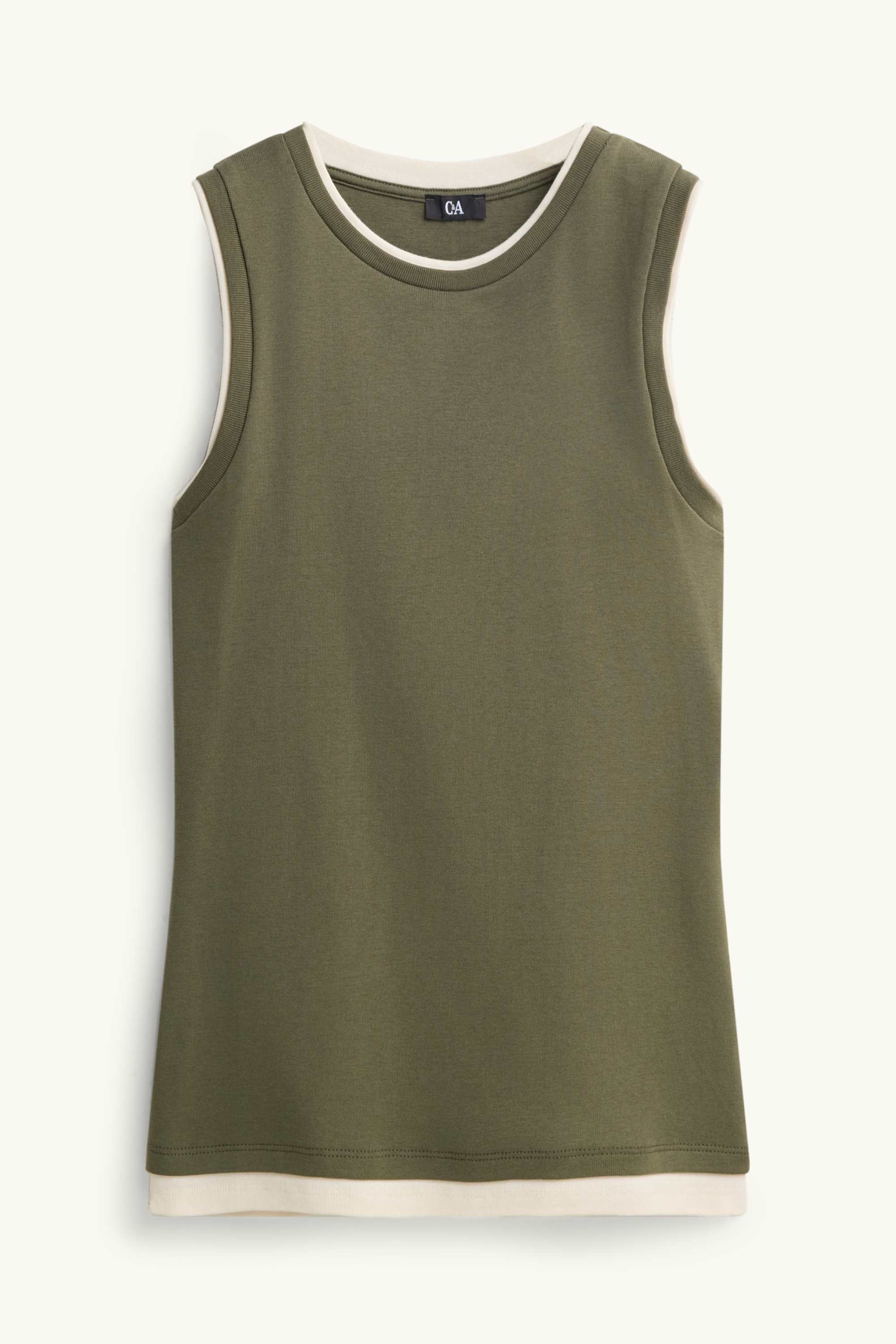 Top - 2-in-1 look khaki