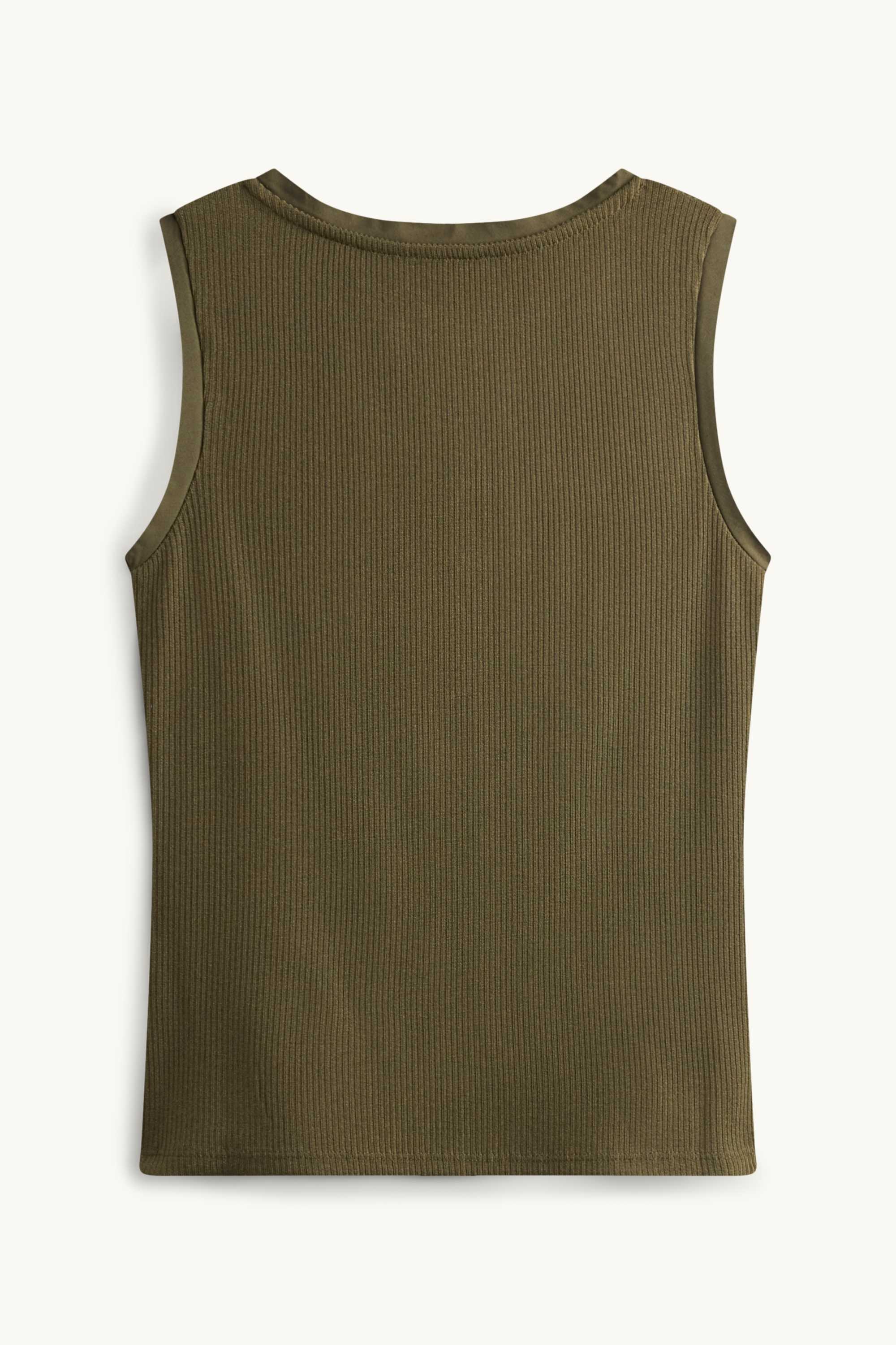 Top - ribbed dark green
