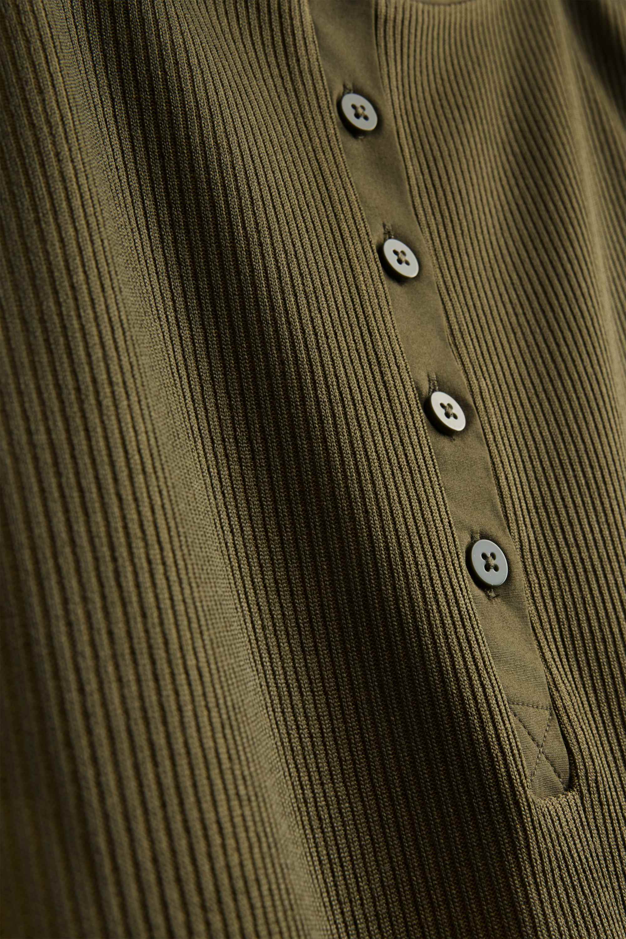 Top - ribbed dark green
