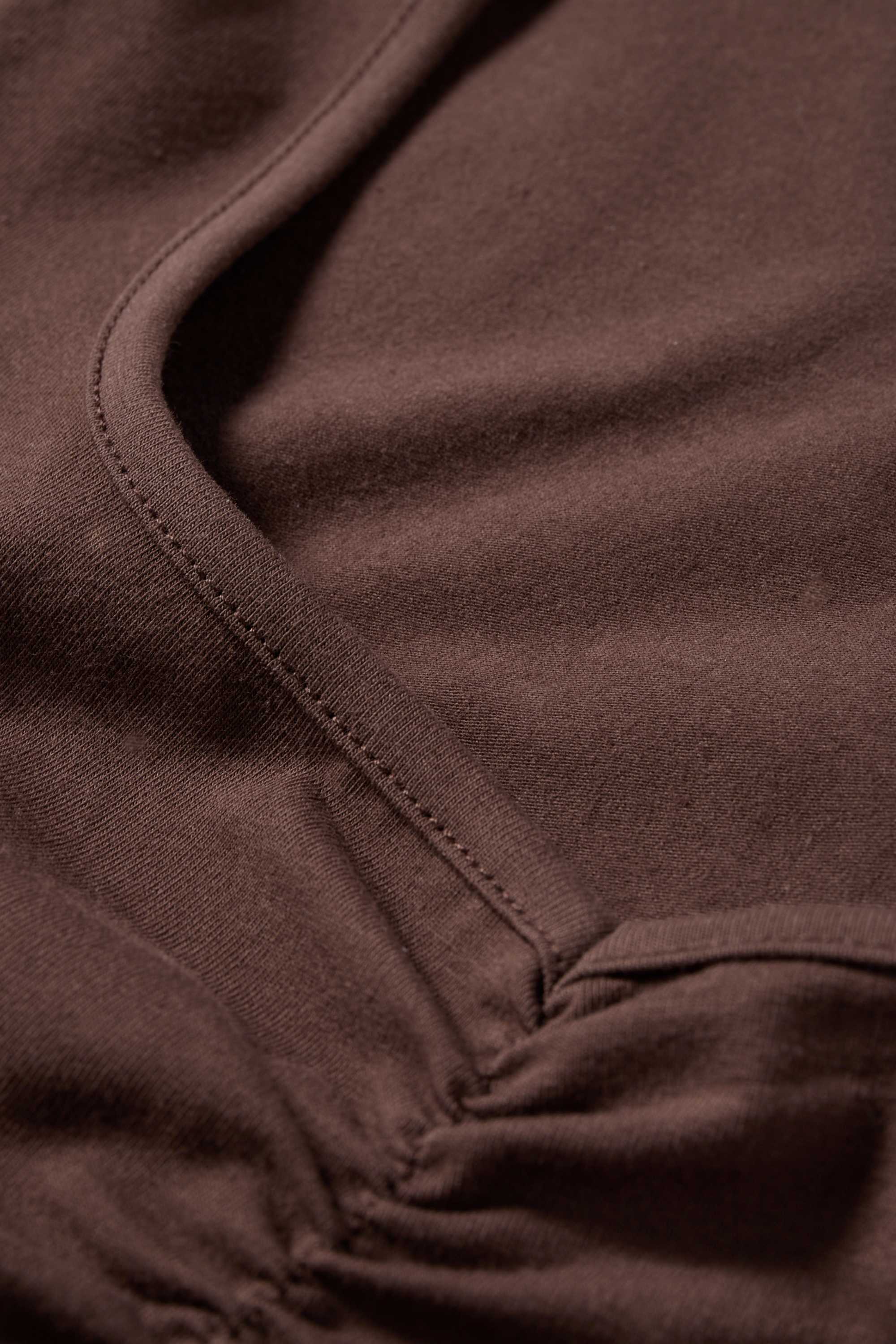 Cropped long sleeve top - slim fit dark brown