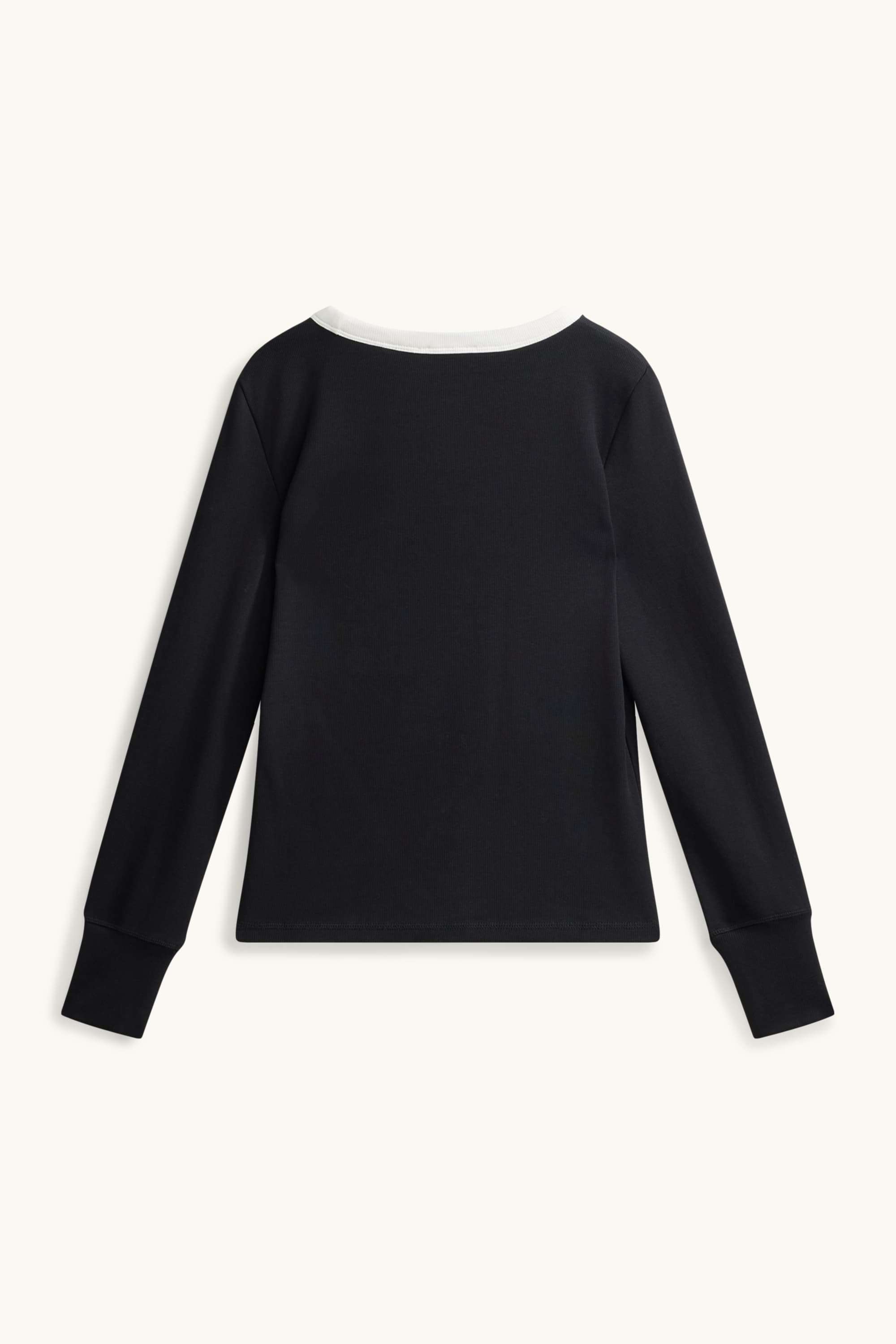 Long sleeve top - slim fit black / white