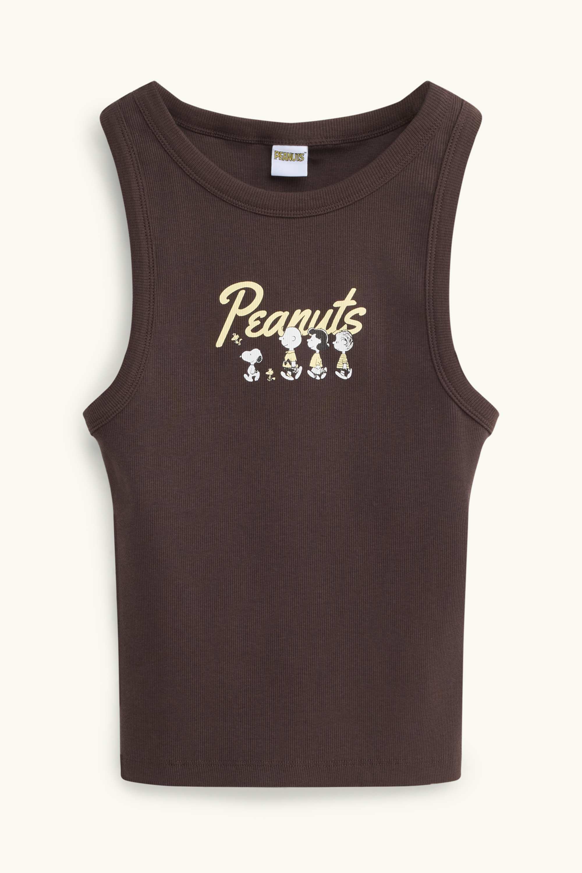 Top - ribbed - Peanuts brown