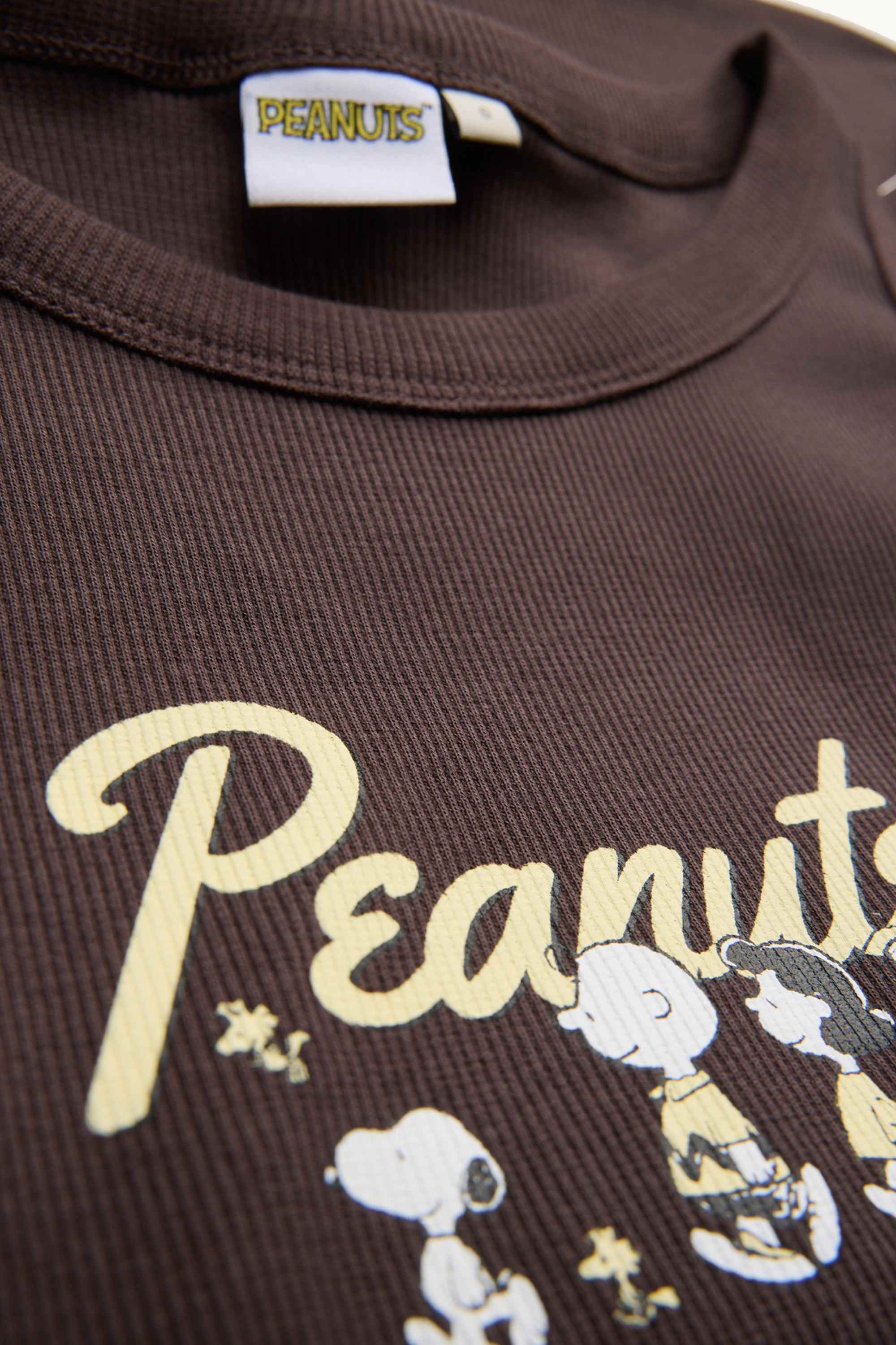 Top - ribbed - Peanuts brown