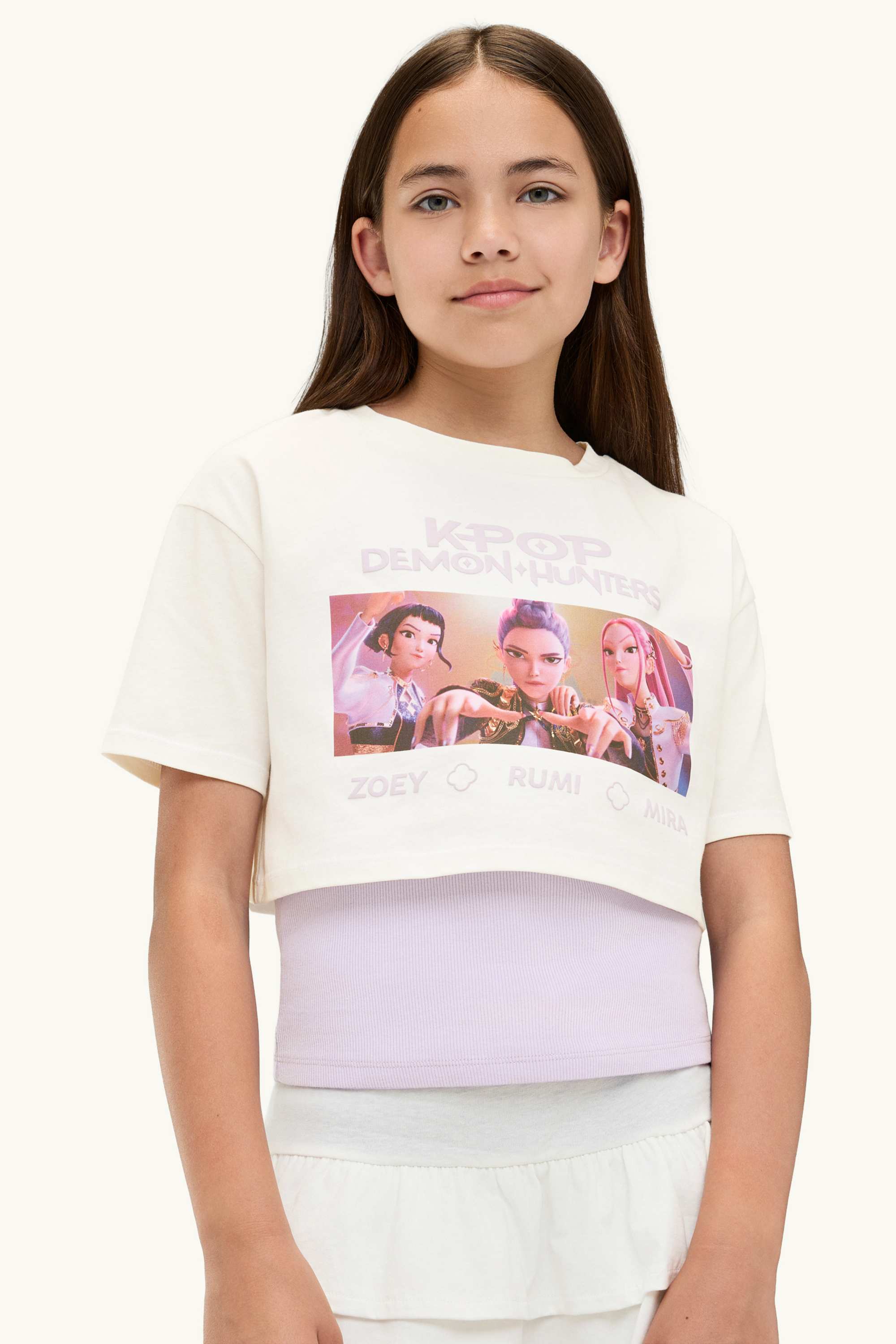 KPop Demon Hunters - set - short sleeve T-shirt and top - 2 piece purple / white