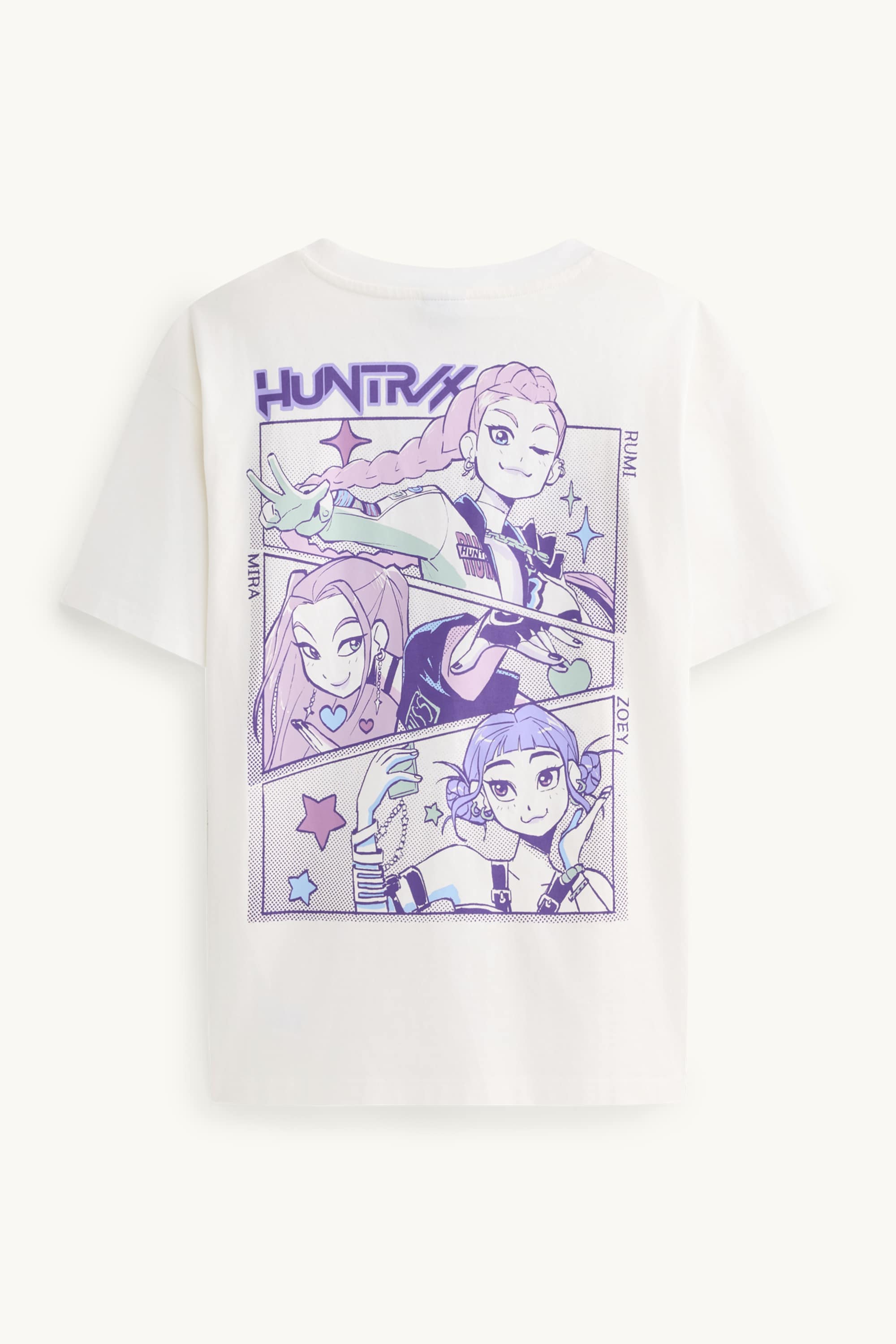 KPop Demon Hunters - set - short sleeve T-shirt and cycling shorts - 2 piece purple / white