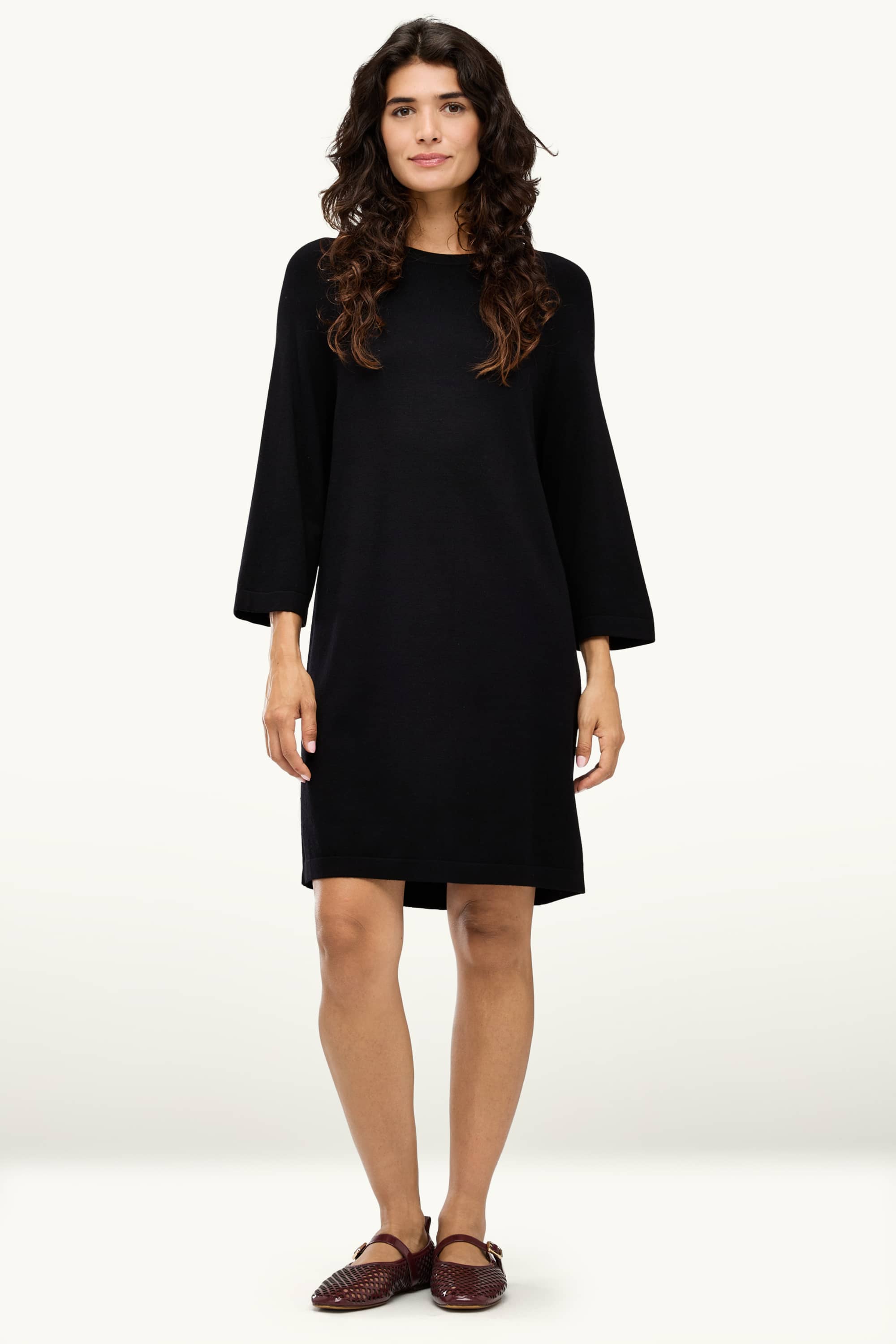Knitted dress - straight fit black