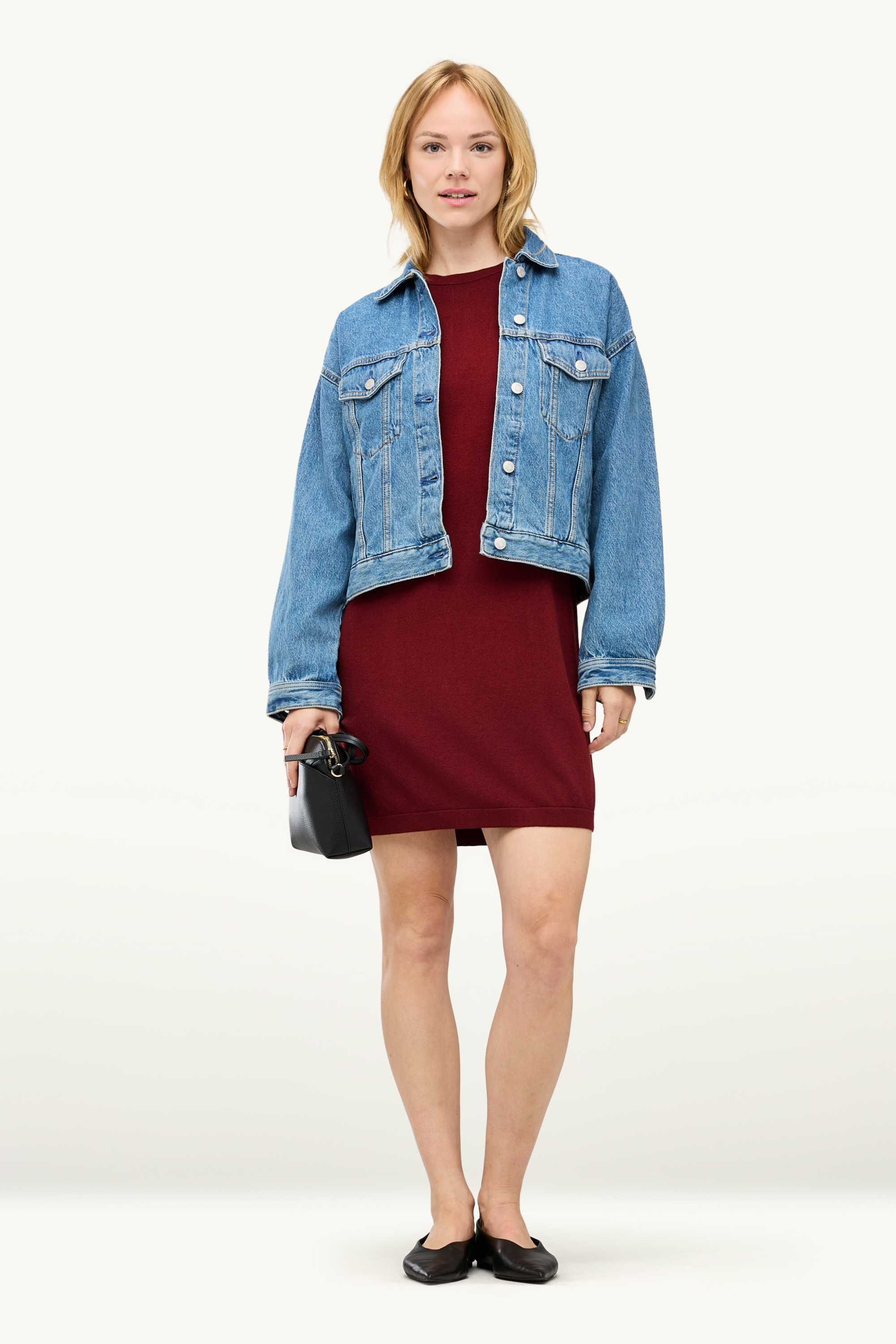 Knitted dress - straight fit red