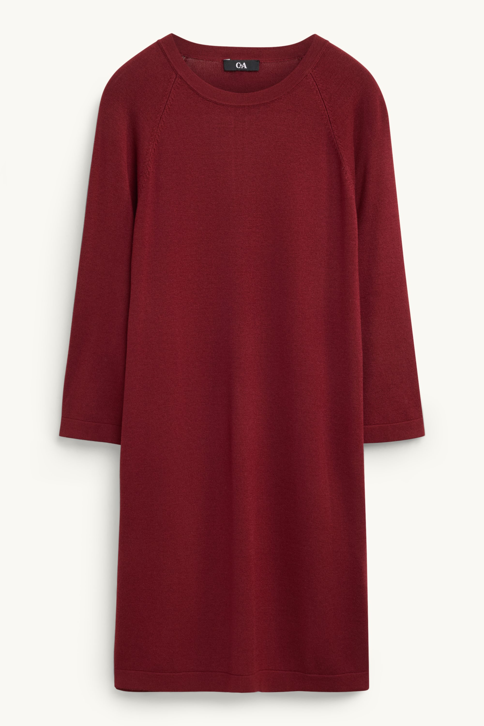 Knitted dress - straight fit red