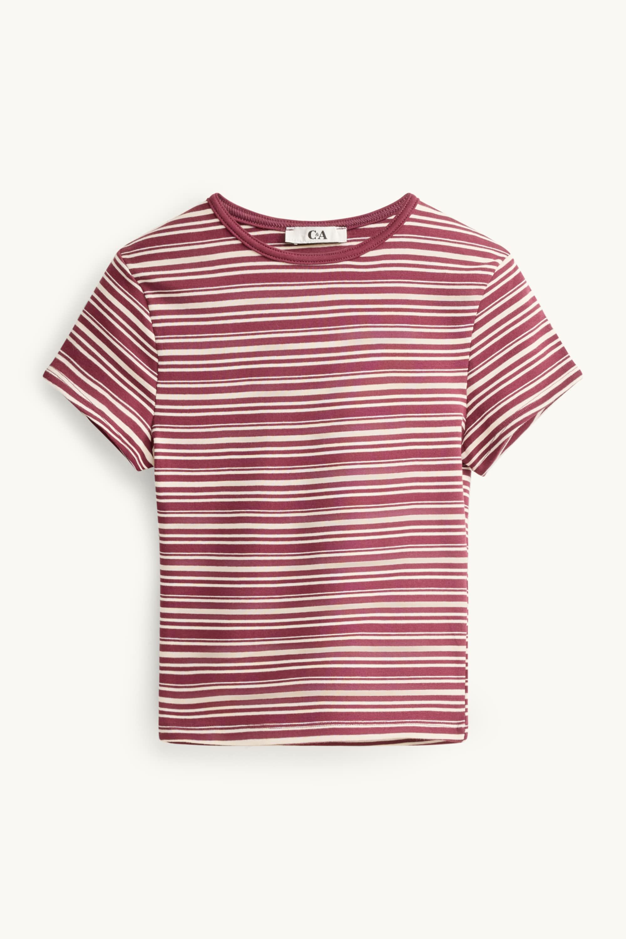 T-shirt - slim fit - striped brown / beige (2)