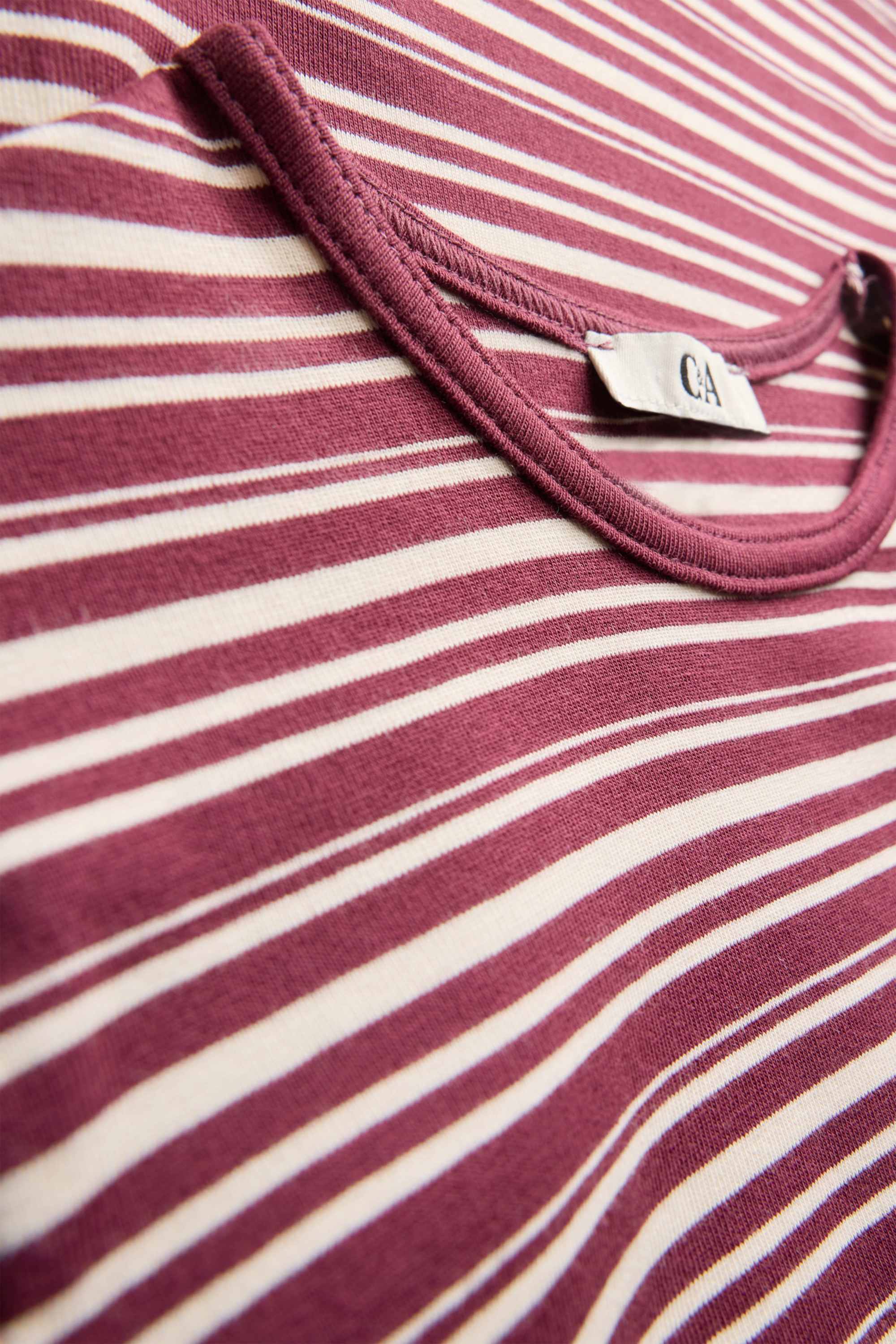 T-shirt - slim fit - striped brown / beige (2)