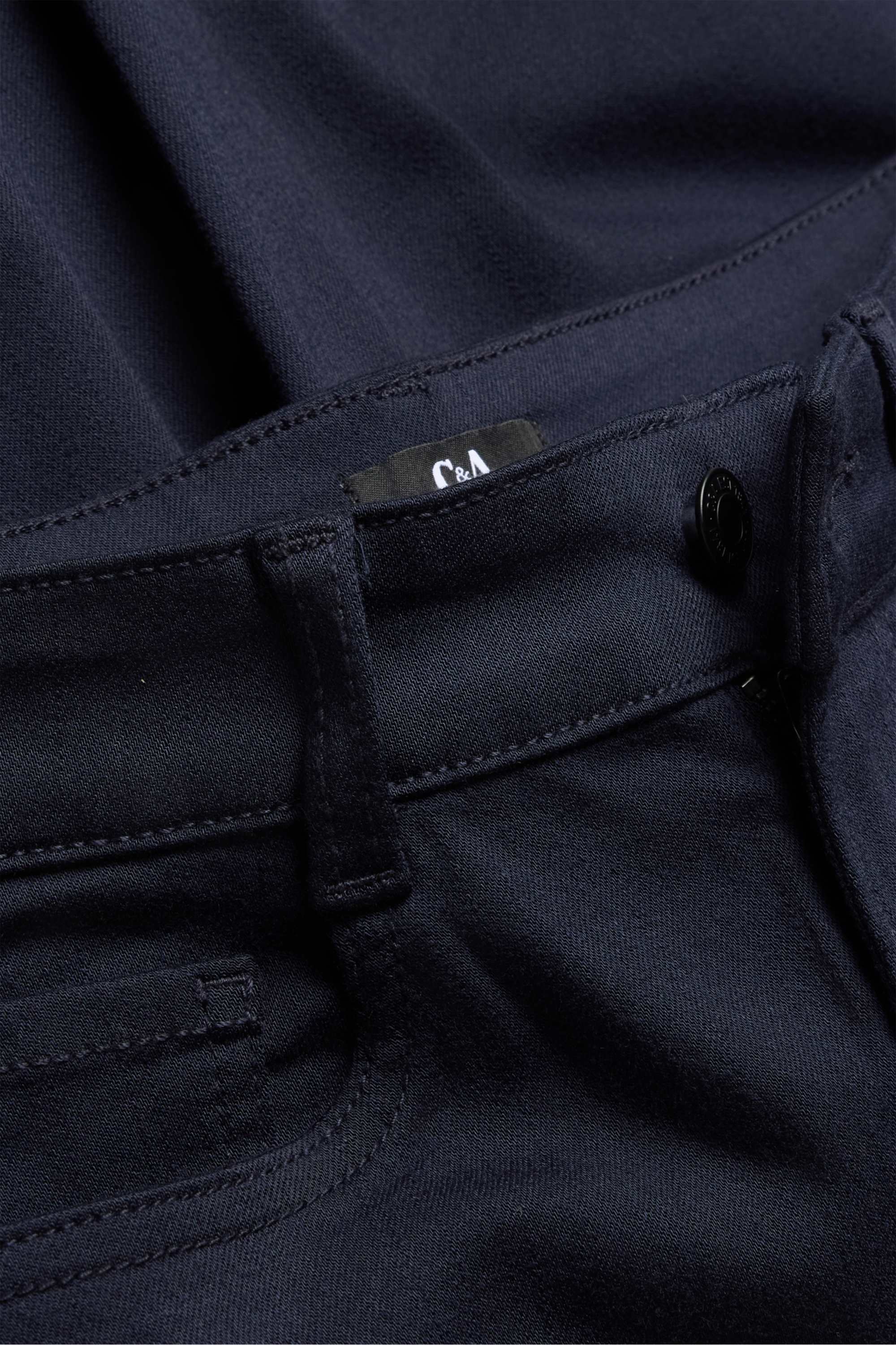 Cloth trousers - high waist - slim fit dark blue