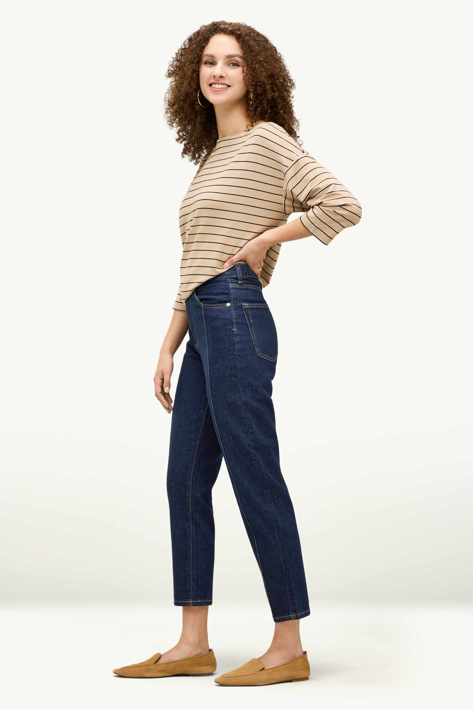 Mom jeans - high waist - LYCRA® denim-dark blue