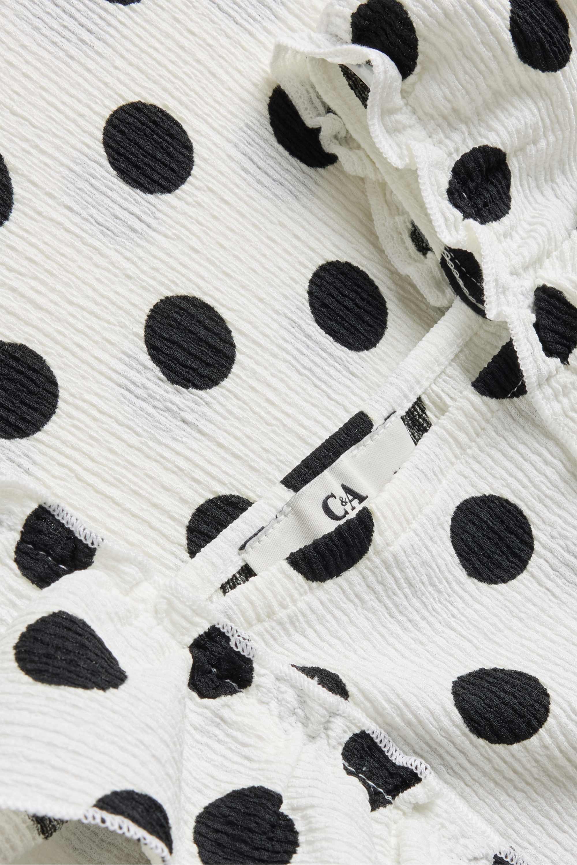 Dress - polka dot white / black