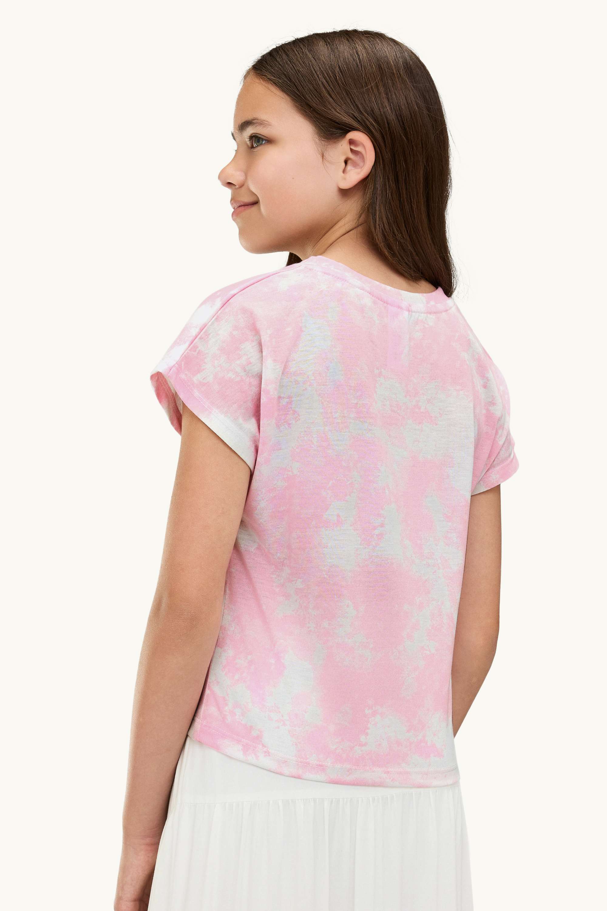 Cinnamoroll - short sleeve T-shirt - shiny - patterned white / rose