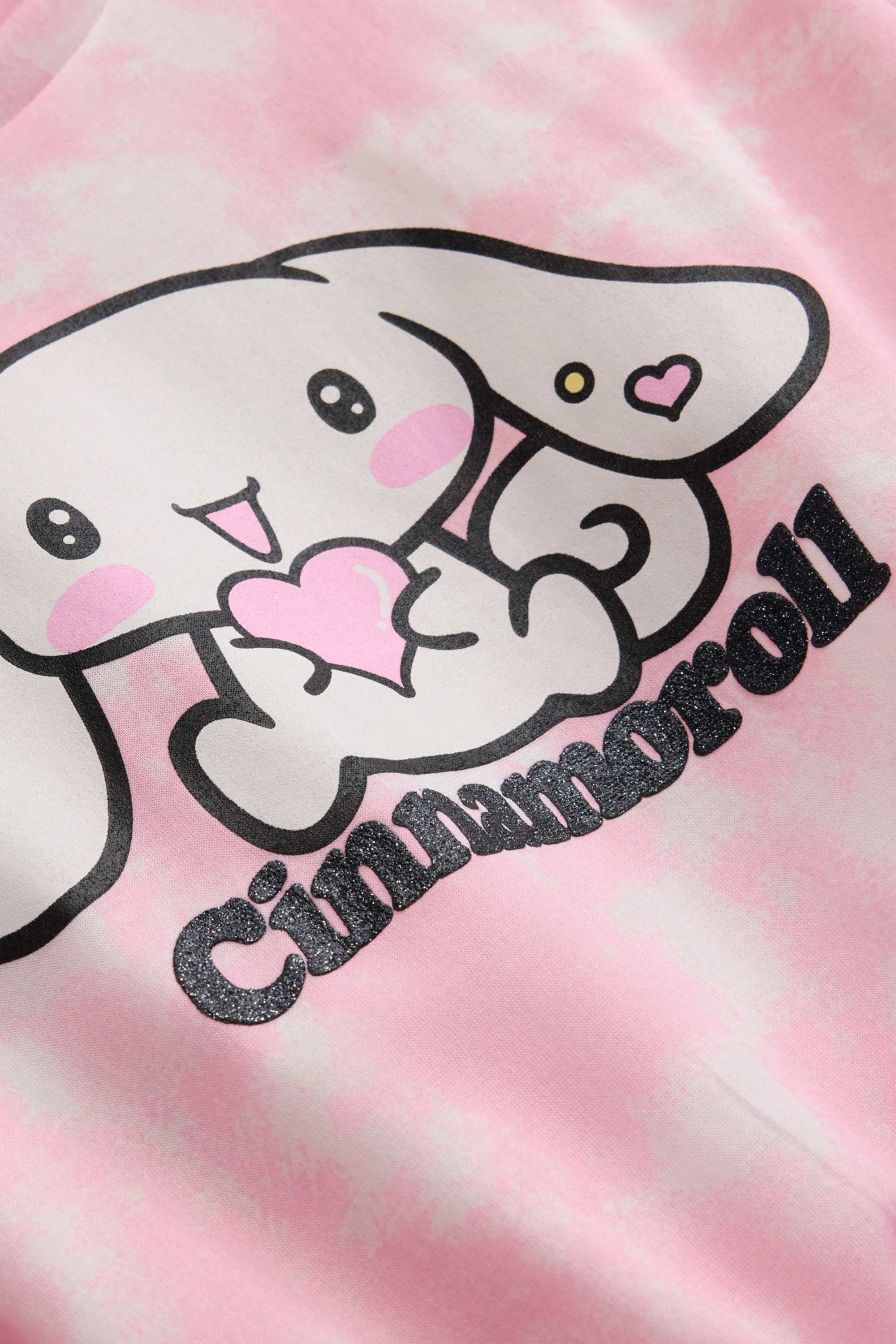 Cinnamoroll - short sleeve T-shirt - shiny - patterned white / rose