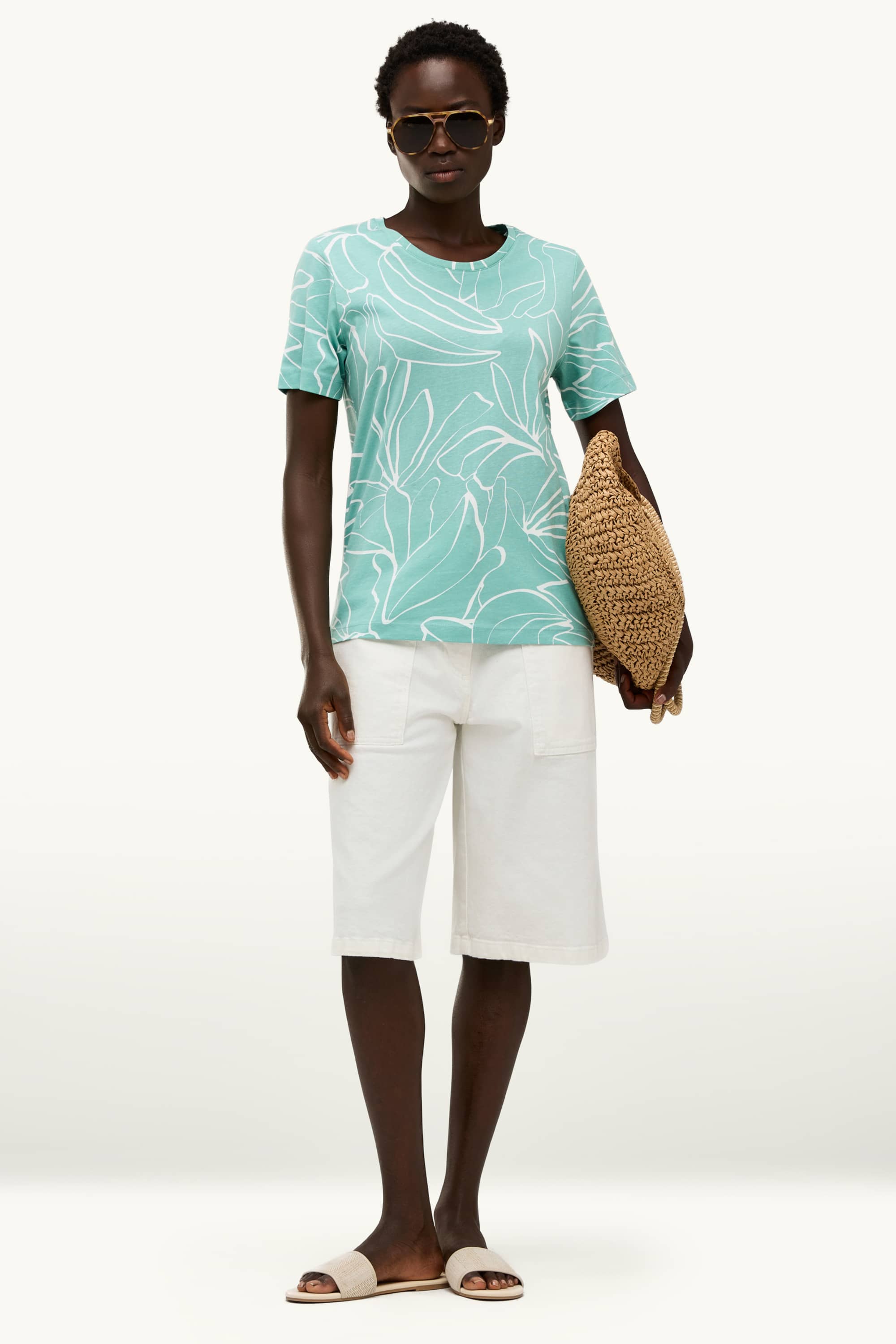 T-shirt - regular fit - patterned light green