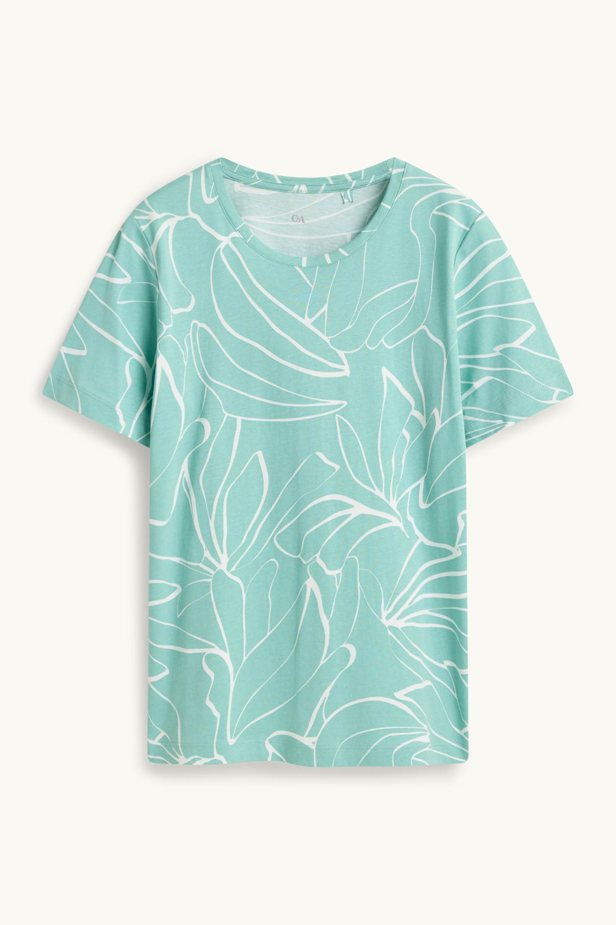 T-shirt - regular fit - patterned light green
