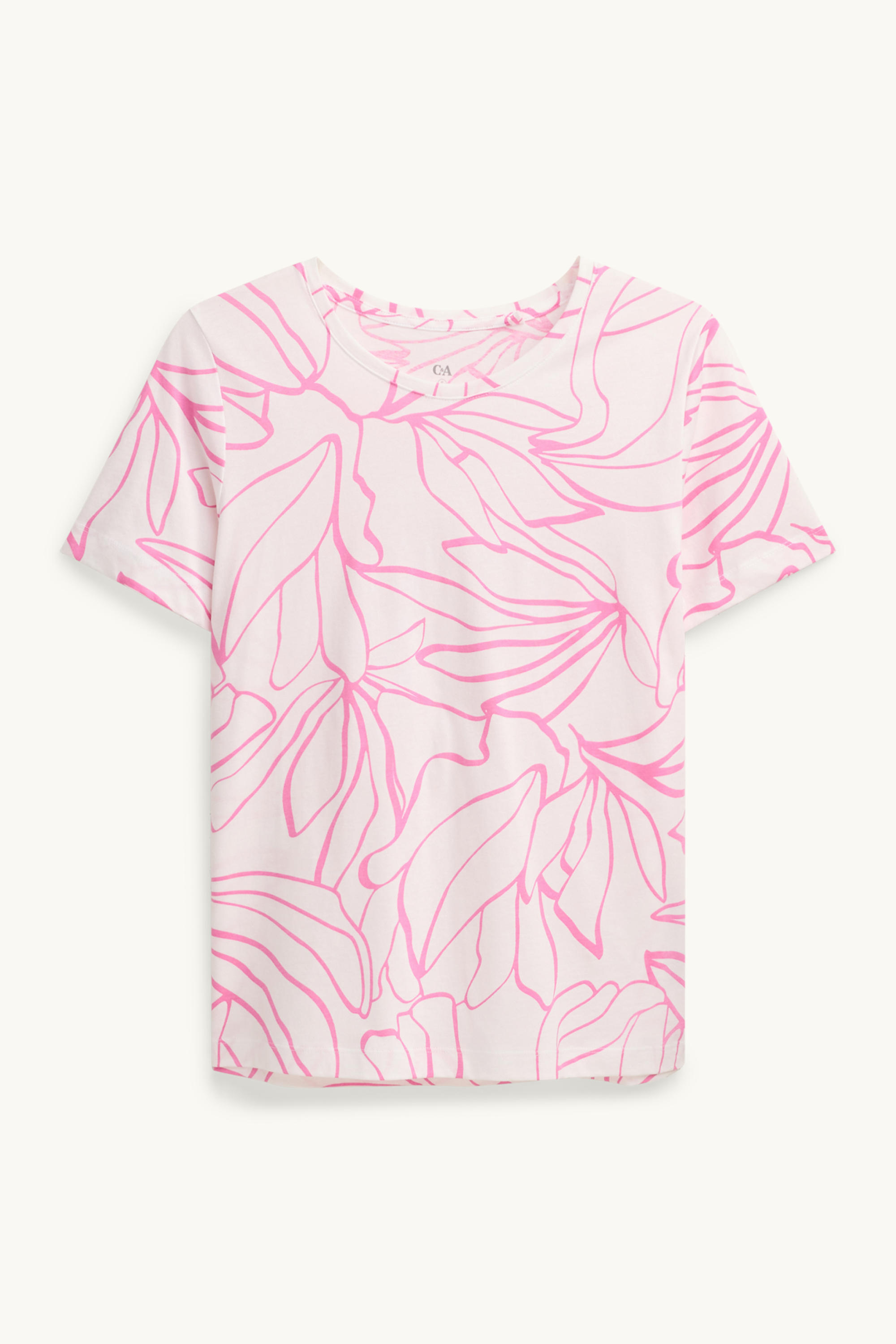 T-shirt - regular fit - patterned white / rose