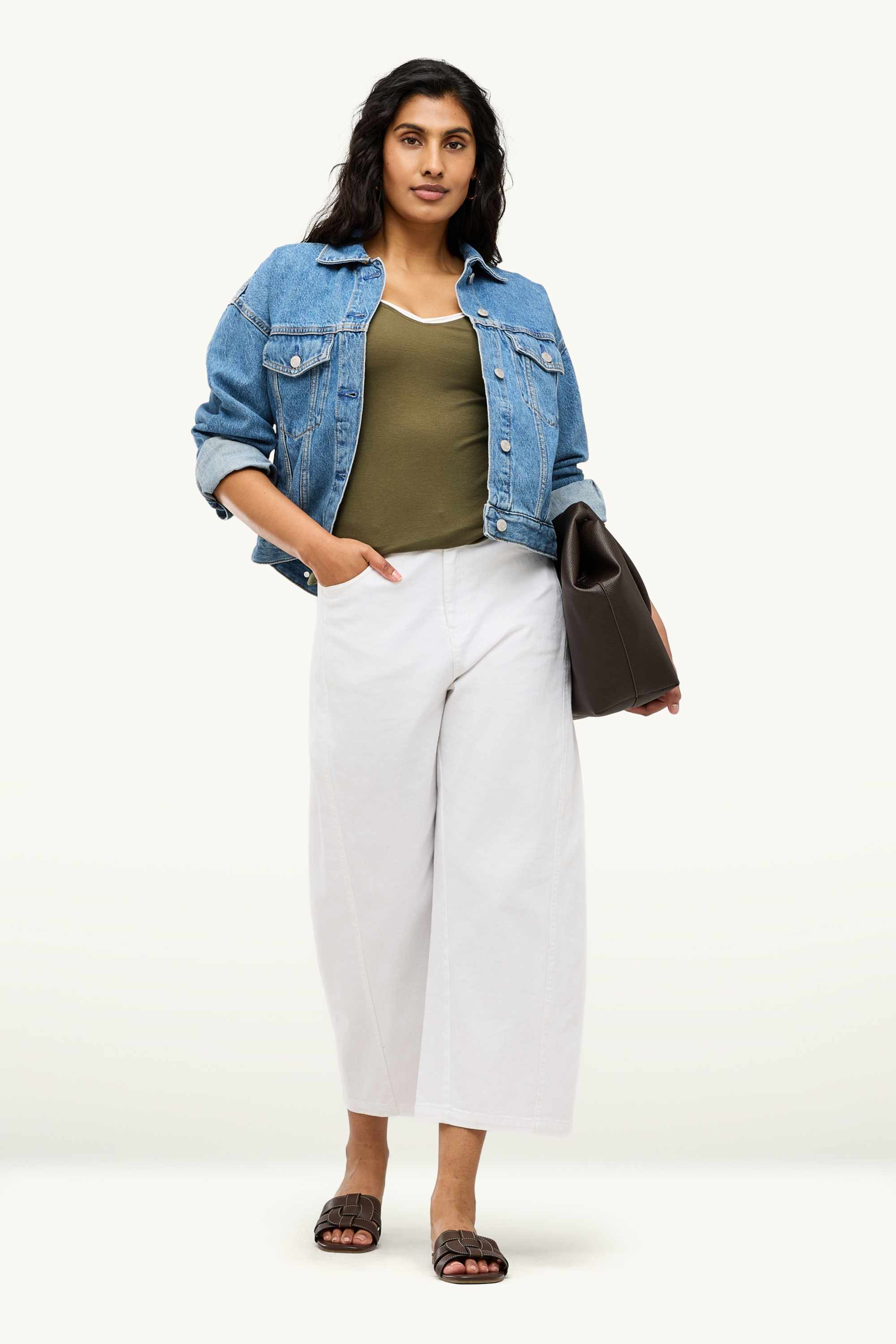 V-neck T-shirt - regular fit - 2-in-1 look khaki