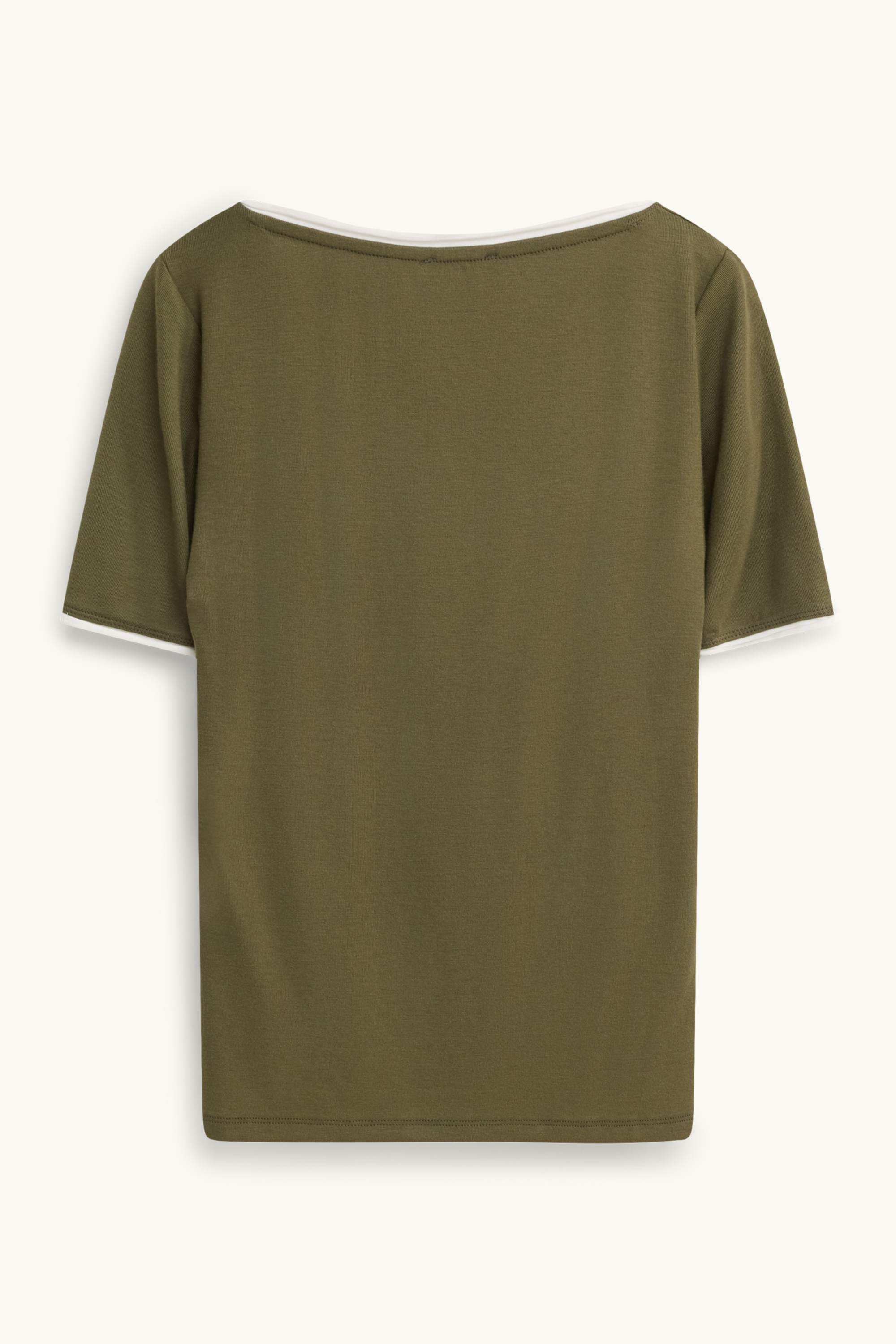 V-neck T-shirt - regular fit - 2-in-1 look khaki