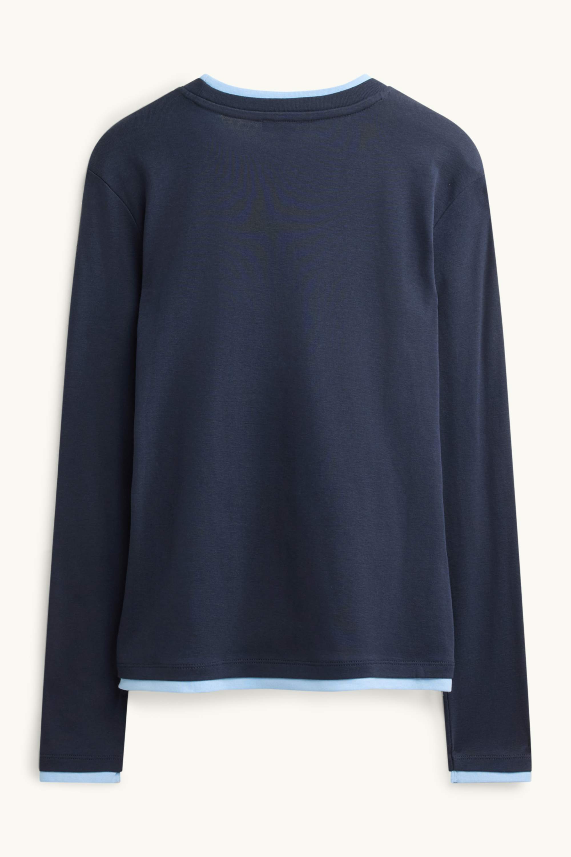 Long sleeve top - regular fit - 2-in-1 look blue / light blue