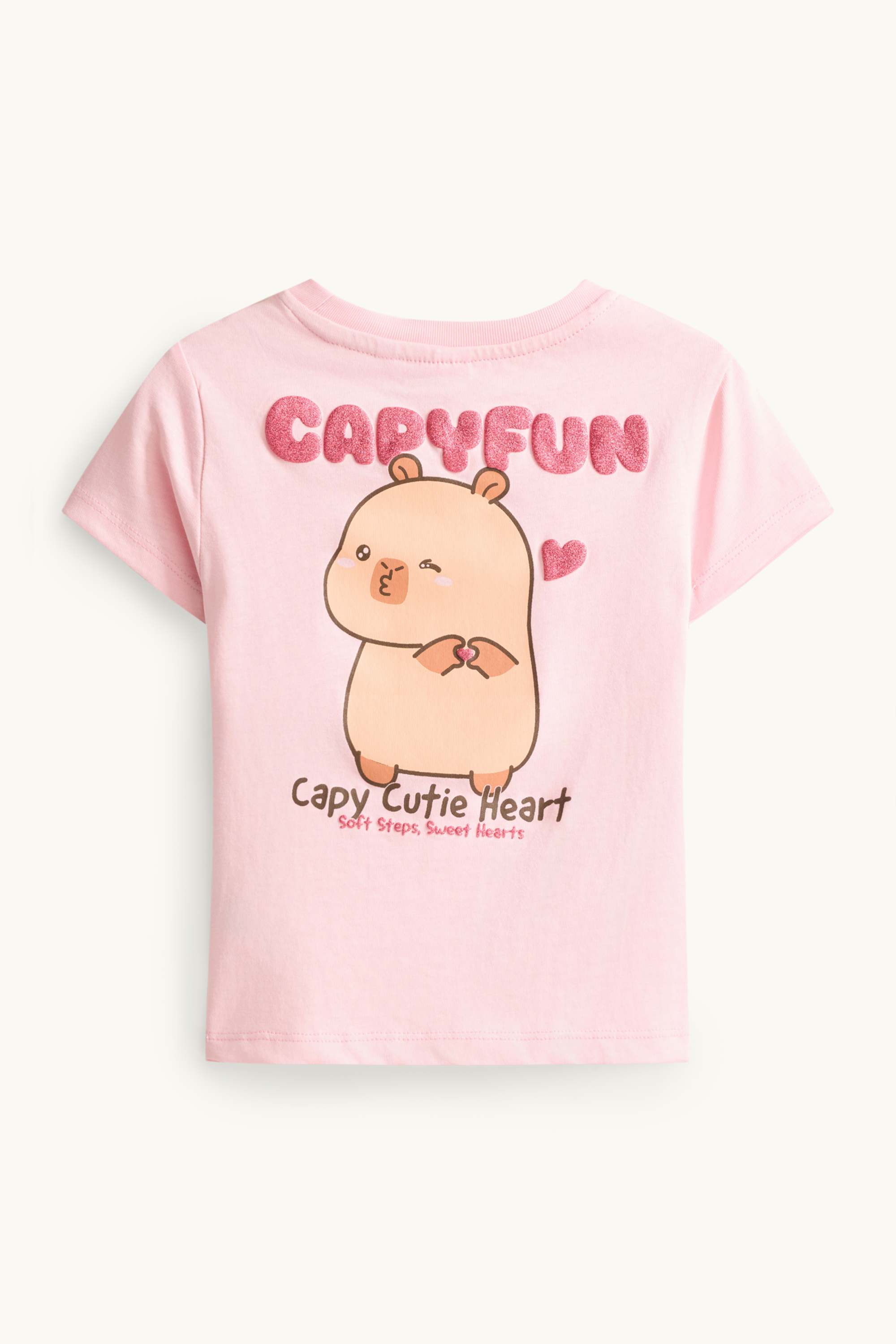 CapyFun - short sleeve T-shirt - shiny rose