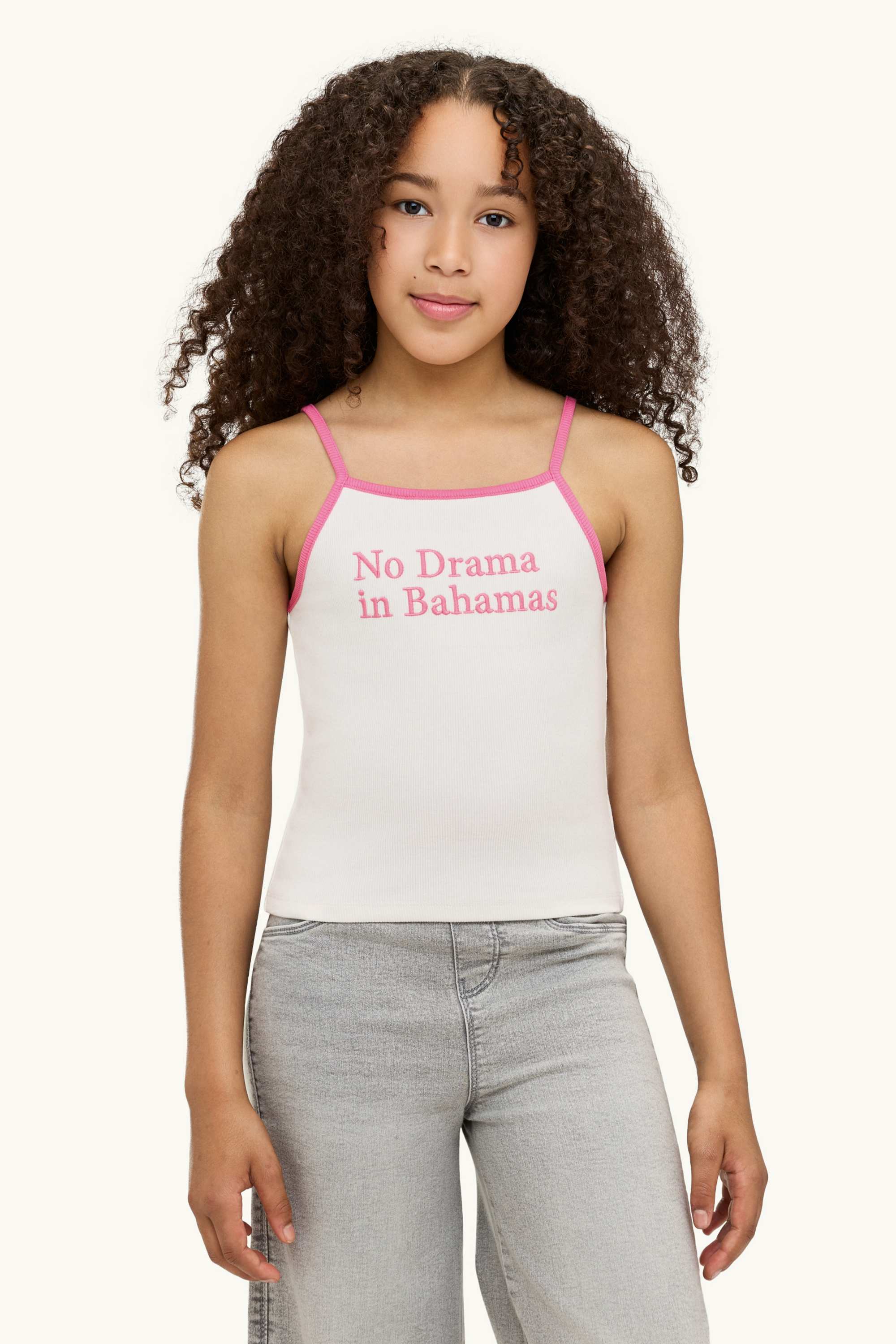 Top - ribbed white / rose