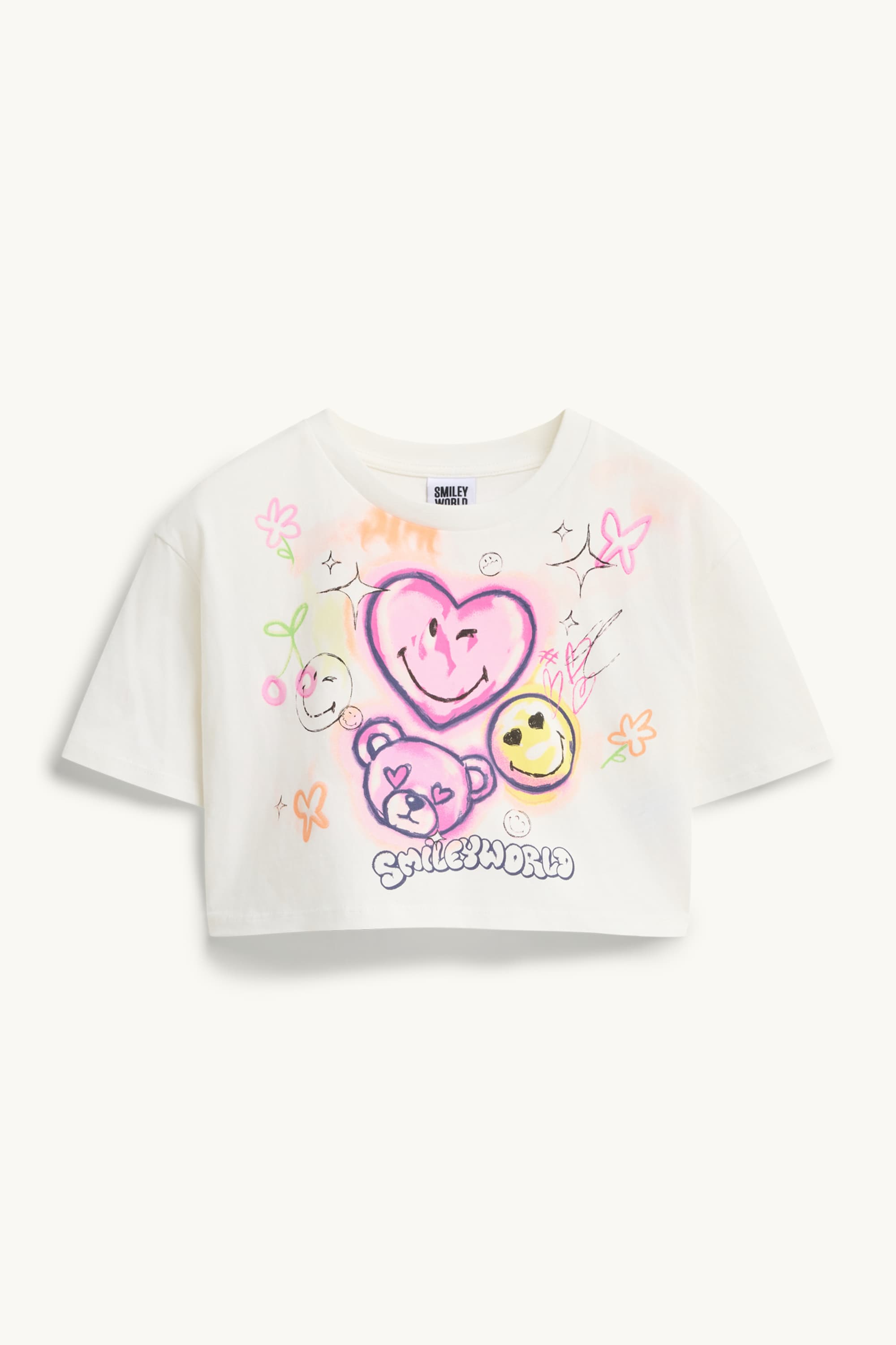 SmileyWorld® - set - short sleeve T-shirt and top - 2 piece white / black
