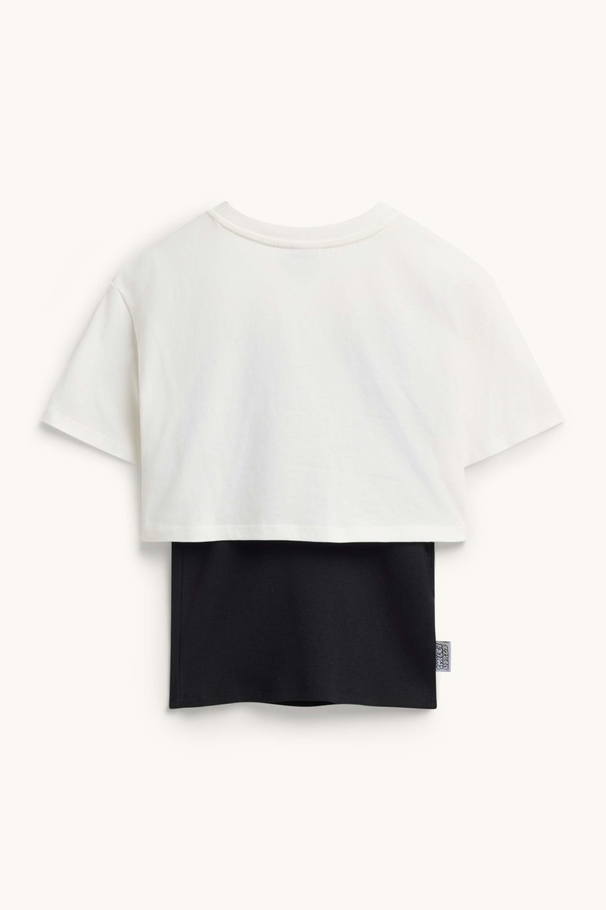 SmileyWorld® - set - short sleeve T-shirt and top - 2 piece white / black